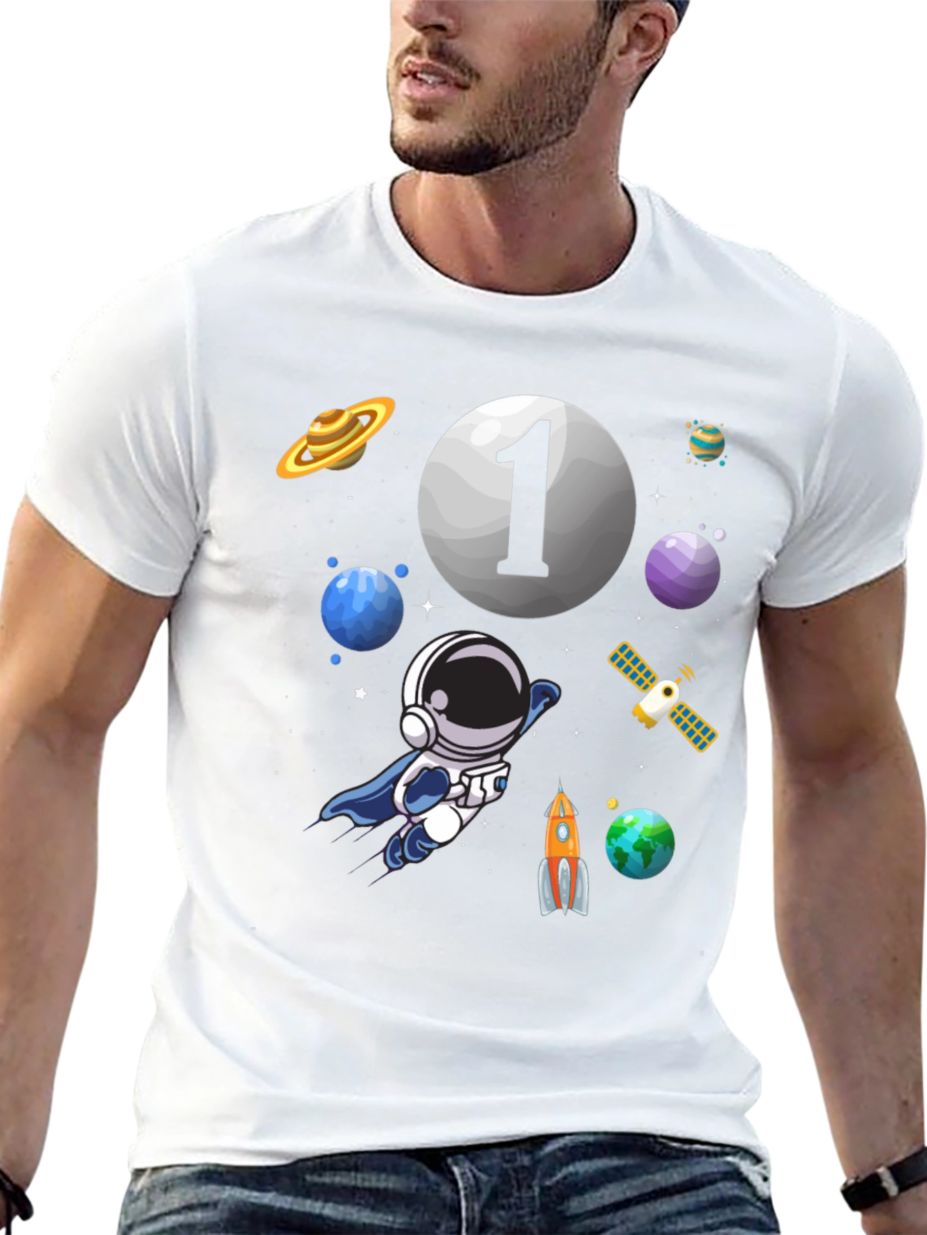 Space Astronaut Number 1 Birthday T-Shirt