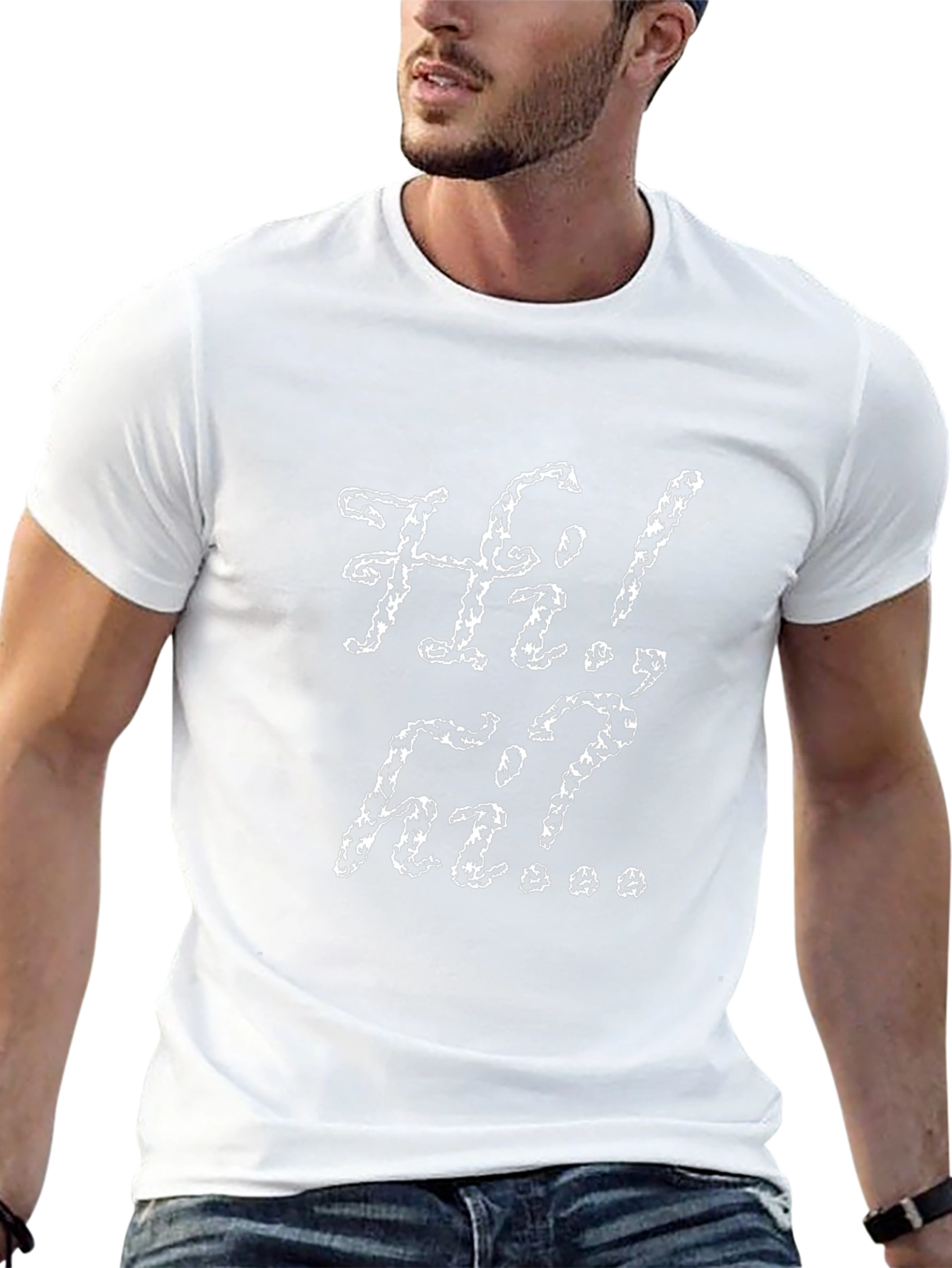 Hi Hi Graphic Tee - Black Crew Neck T-Shirt