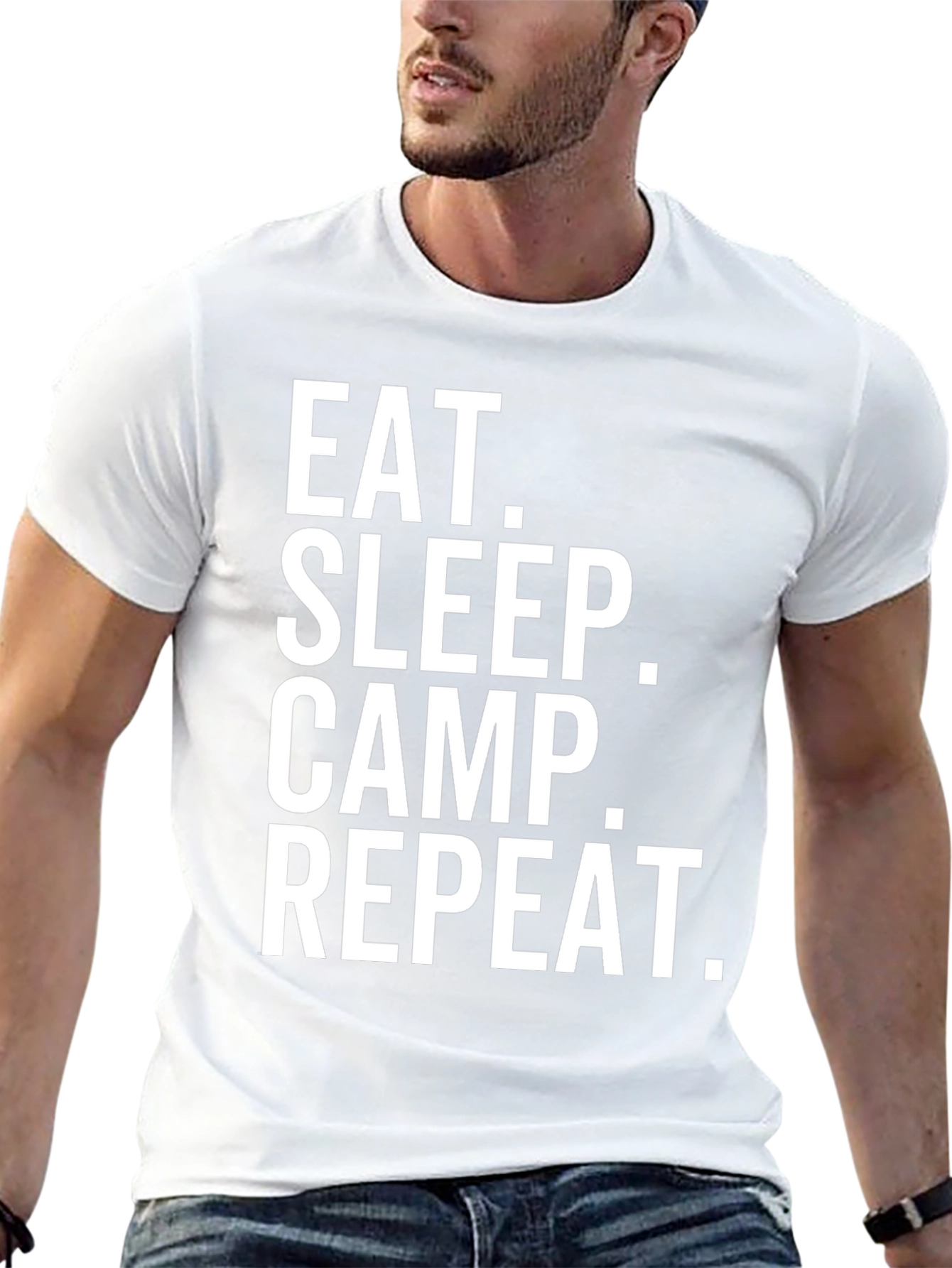 Eat Sleep Camp Repeat T-Shirt - Camping Life Tee