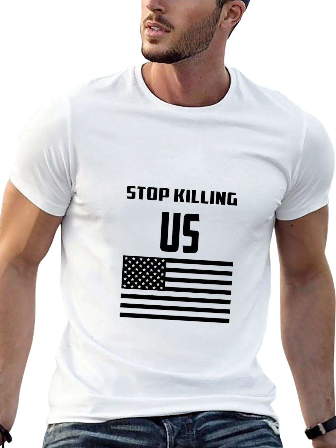 Stop Killing Us Graphic Tee - Black