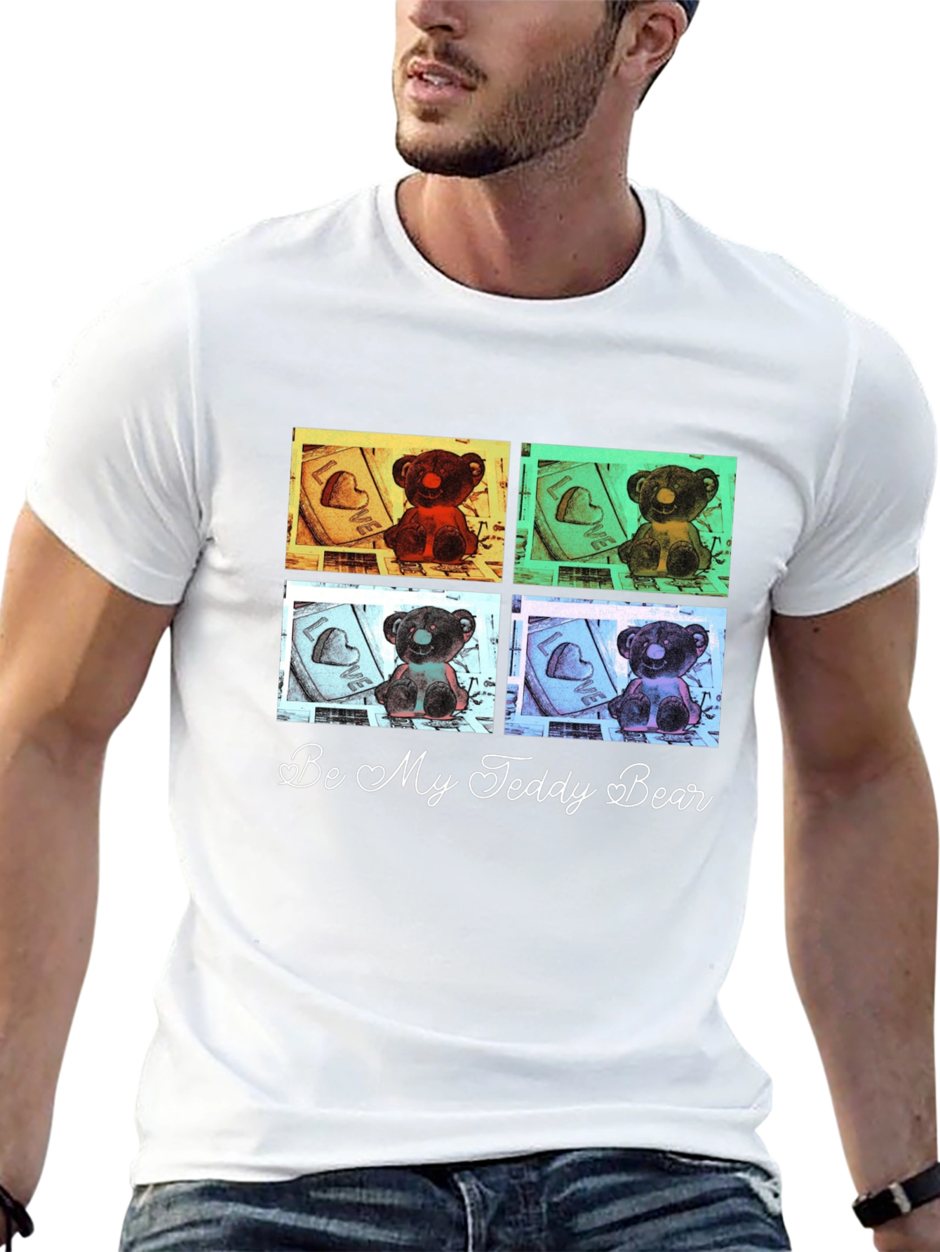 Be My Teddy Bear Graphic Tee - Black