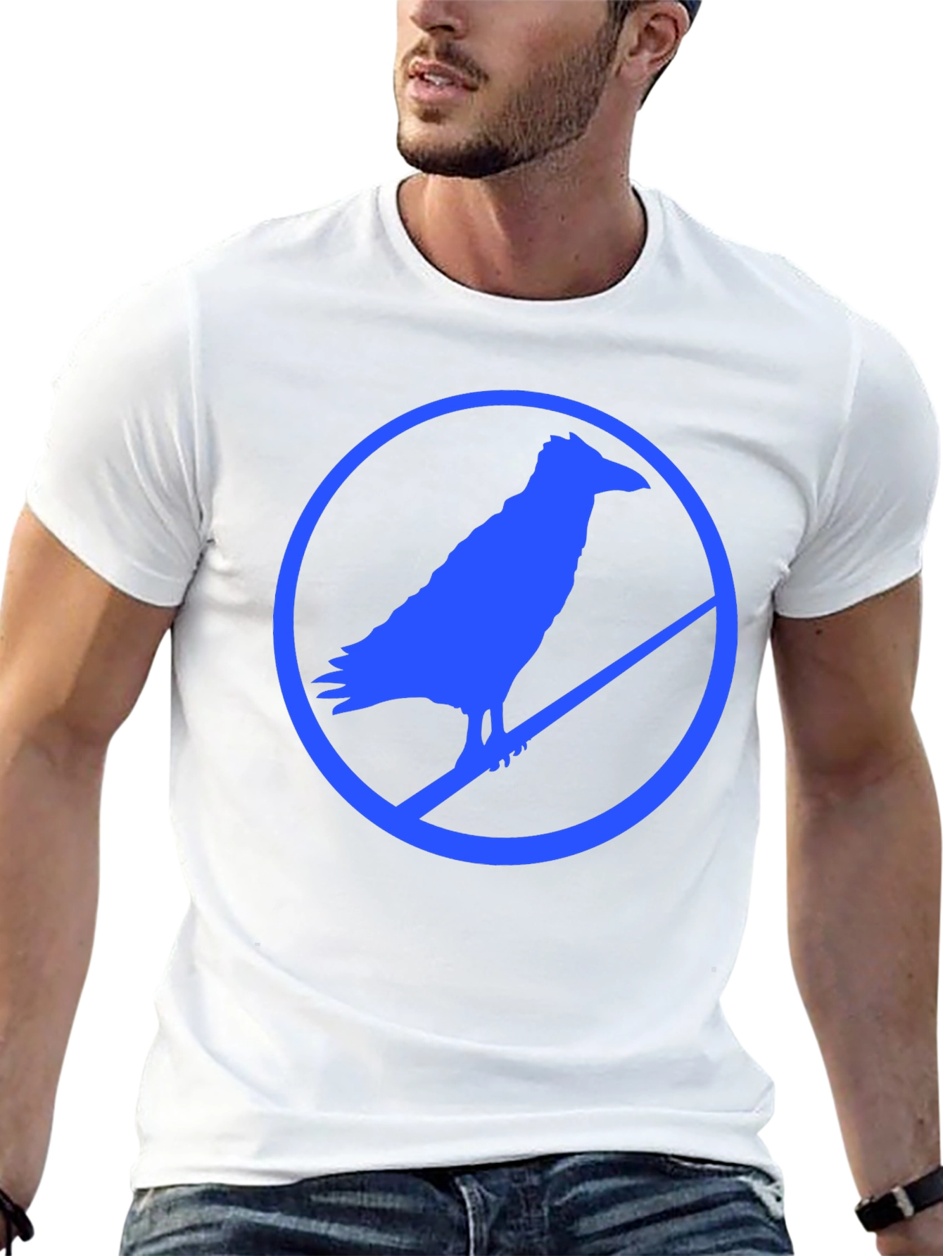 Raven Silhouette Graphic Tee - Mens Black T-Shirt