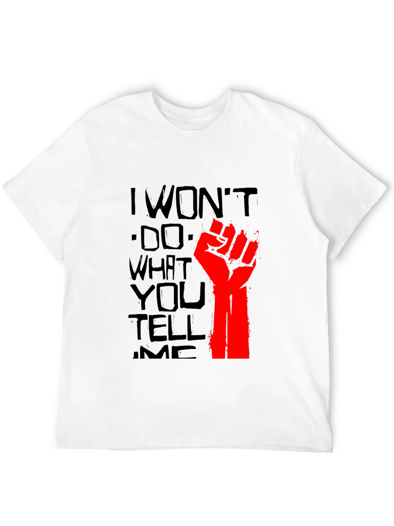Rebellious I Wont Graphic Tee - Black