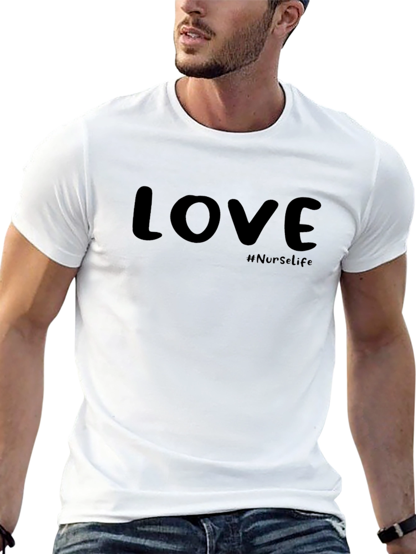 LOVE #NurseLife Black Graphic T-Shirt