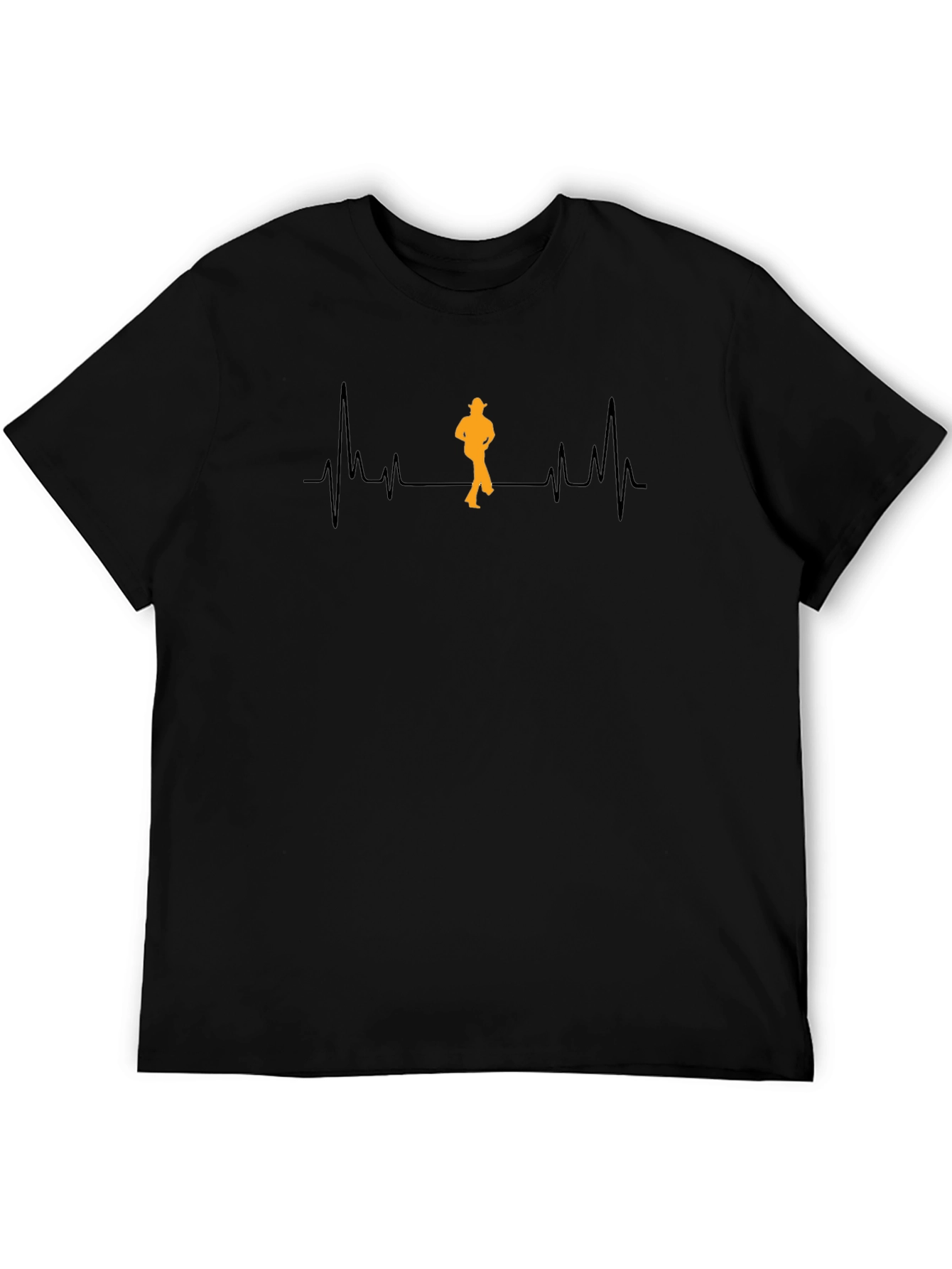 Heartbeat Line Dancer Black T-Shirt
