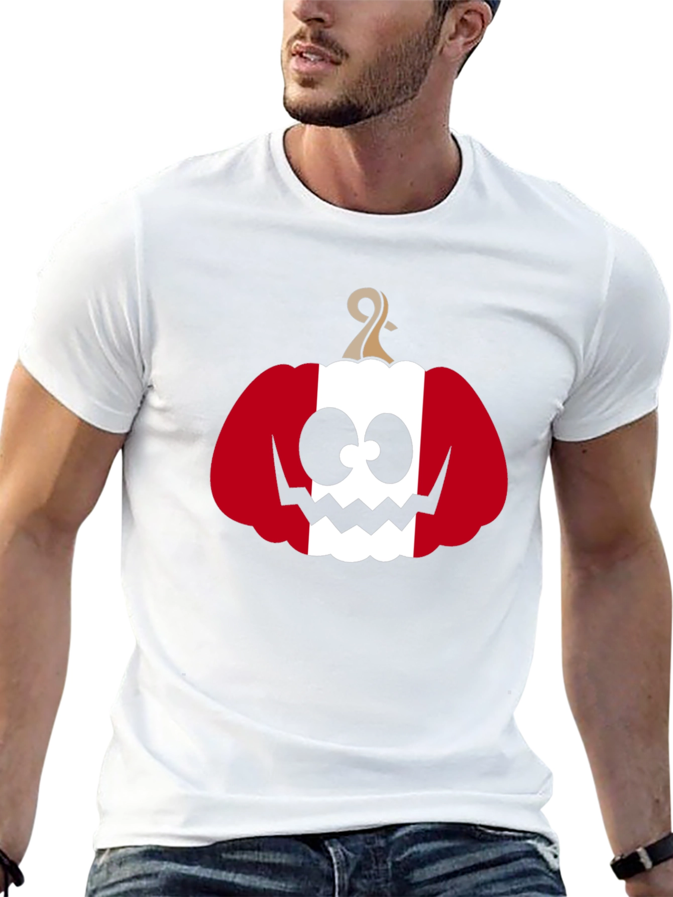 Halloween Peruvian Pumpkin Mens Black T-shirt