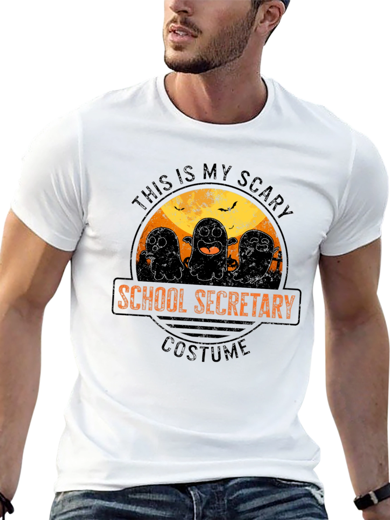 Scary School Secretary Costume Halloween Ghost T-Shirt