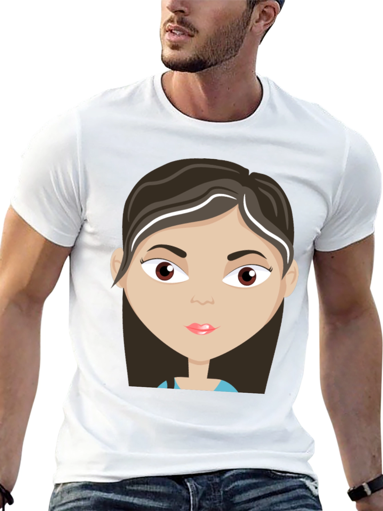 Cartoon Girl Graphic T-Shirt