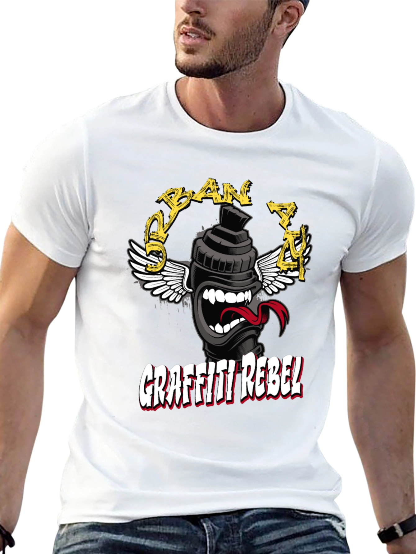 Urban Art Graffiti Rebel Black T-Shirt
