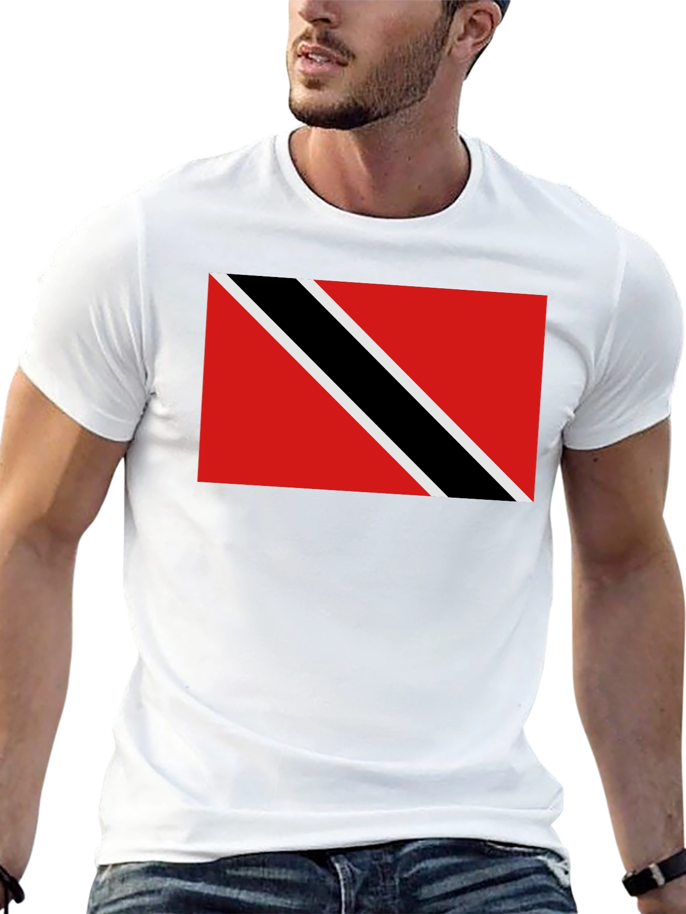 Trinidad & Tobago Flag T-Shirt - Black Crew Neck