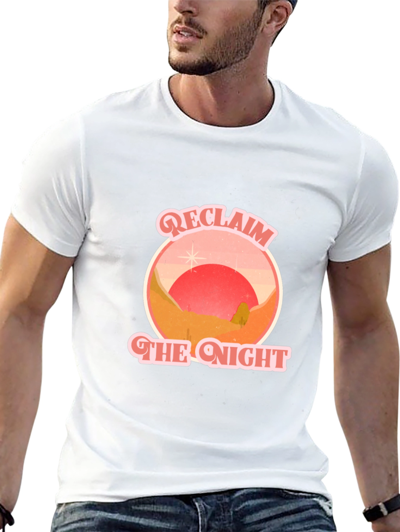 Reclaim the Night Graphic Tee - Retro Desert T-Shirt