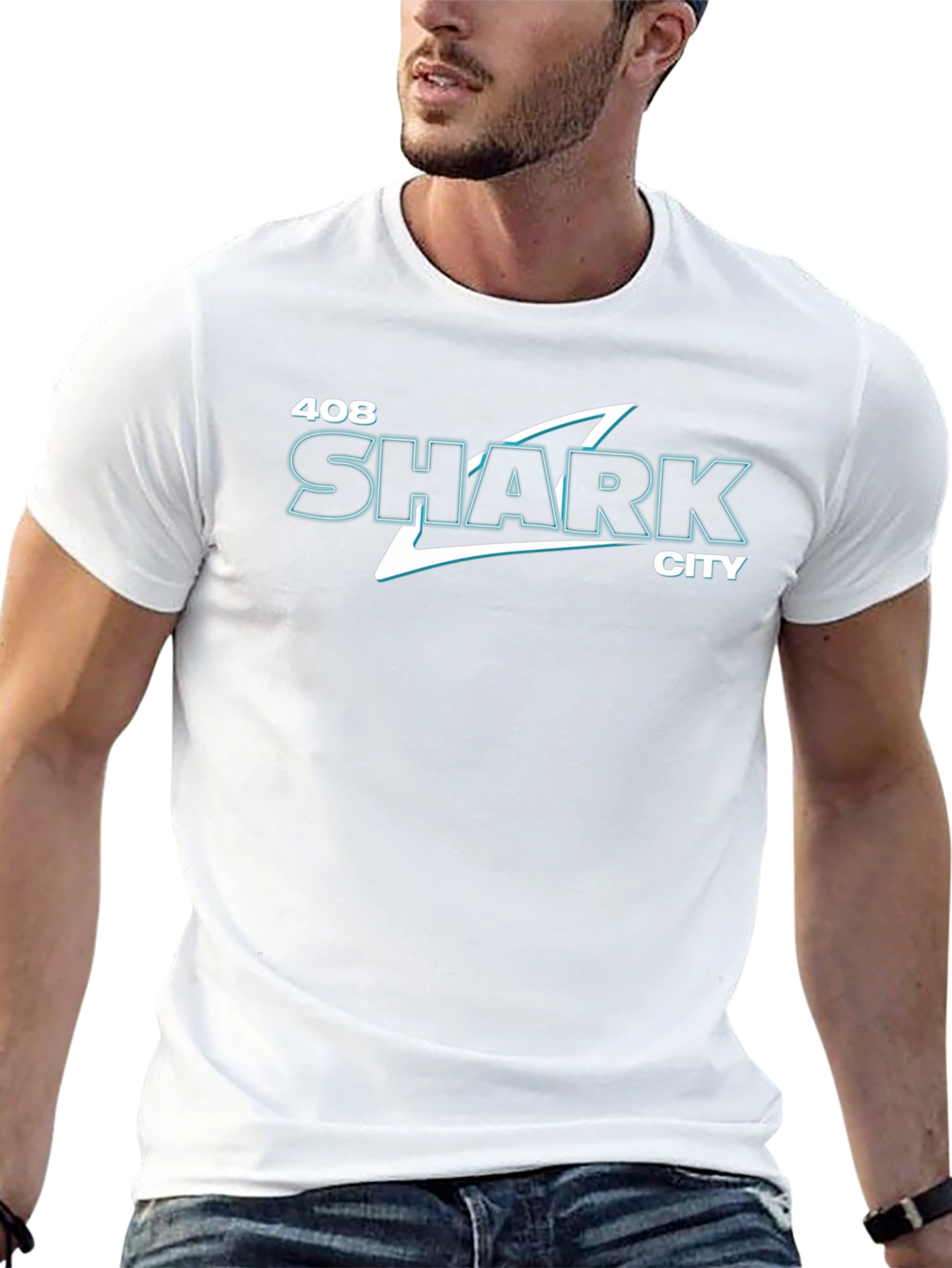 408 Shark City Black Graphic Tee
