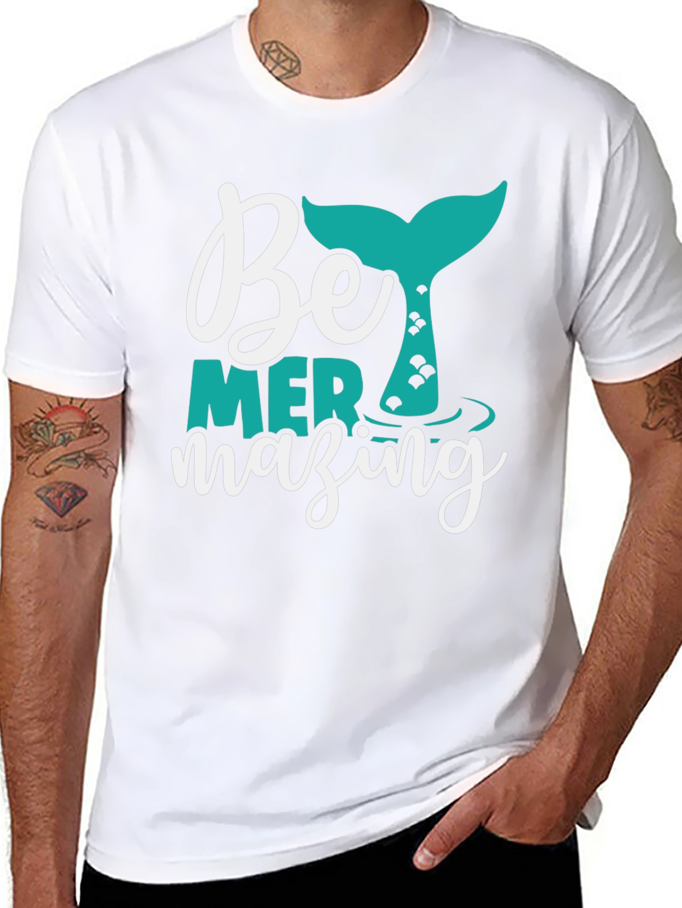Mermazing Black T-Shirt - Mermaid Tail Graphic