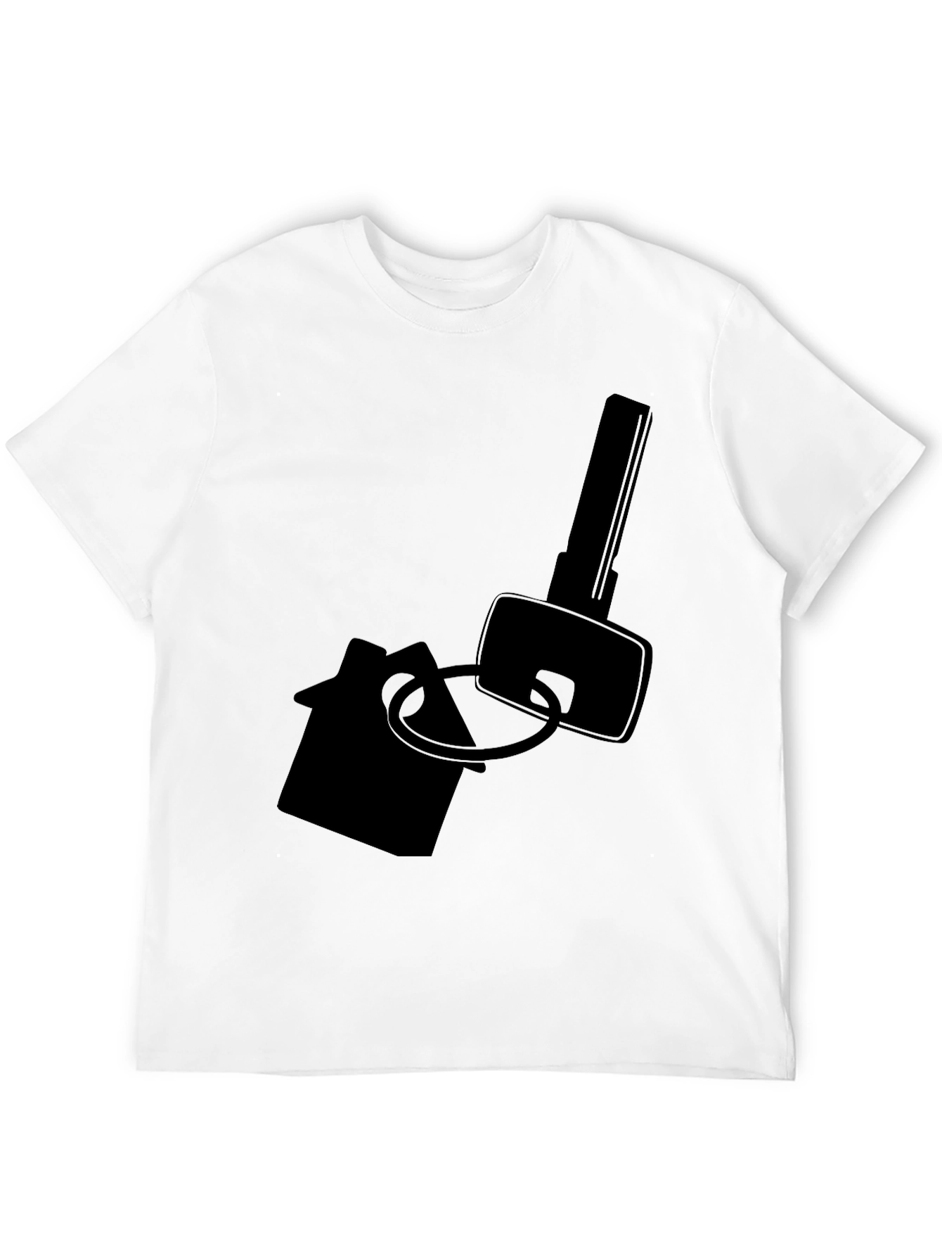 Home Key Graphic Tee - Black Cotton T-Shirt