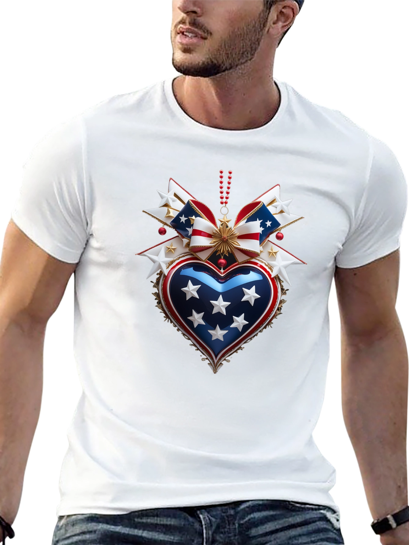 Patriotic Heart T-Shirt - USA Pride