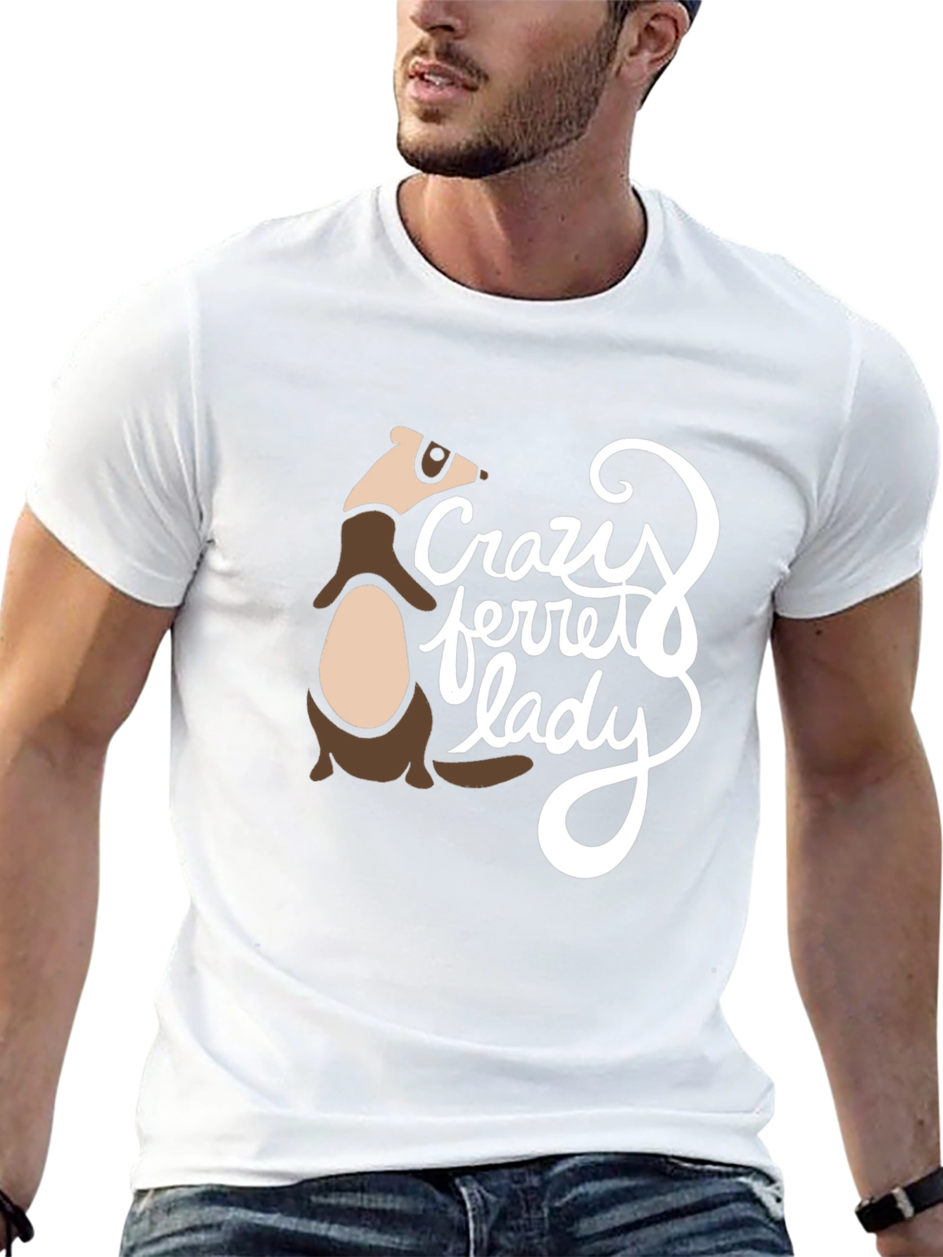 Crazy Ferret Lady Graphic T-Shirt - Black
