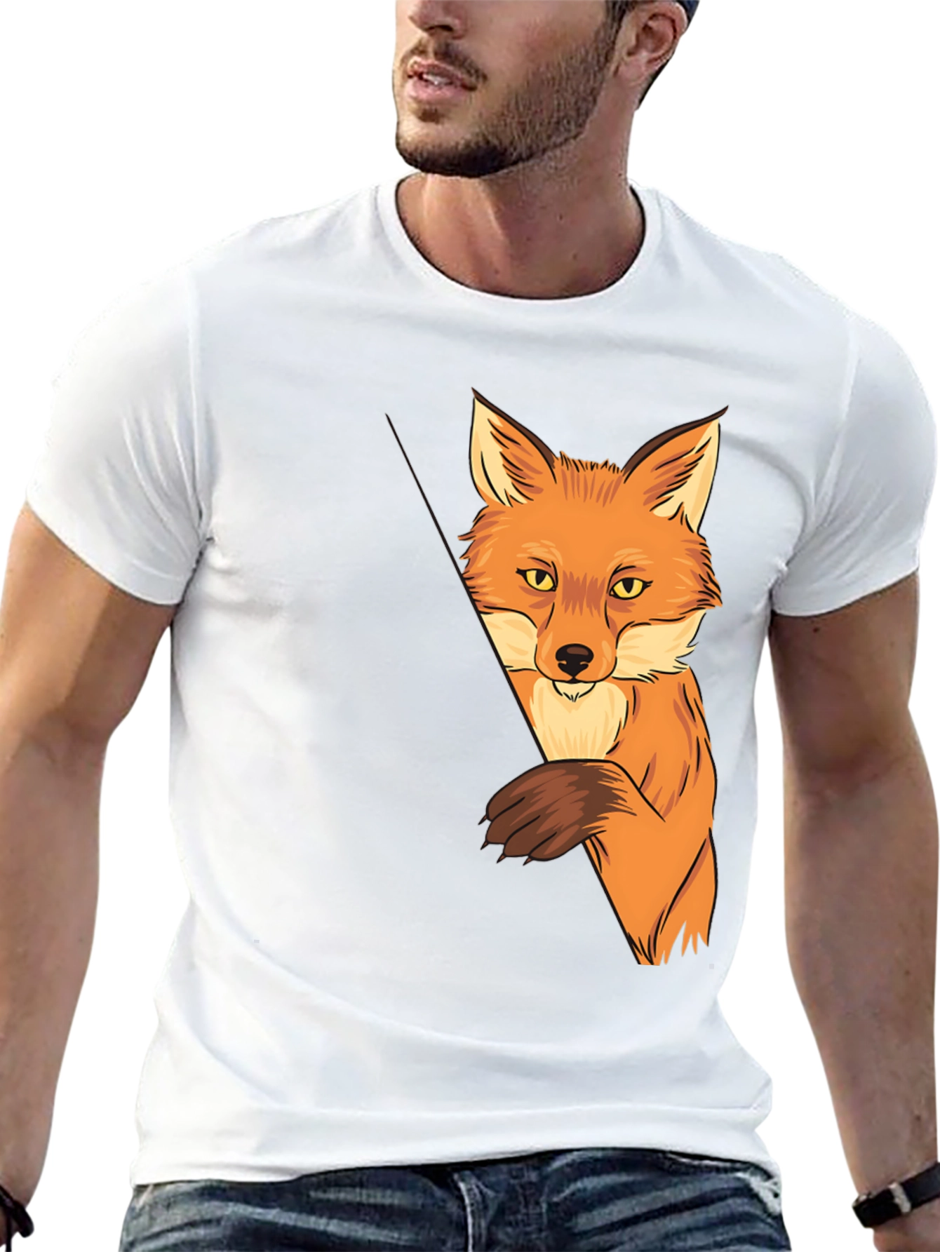 Fox Graphic Print Black T-Shirt