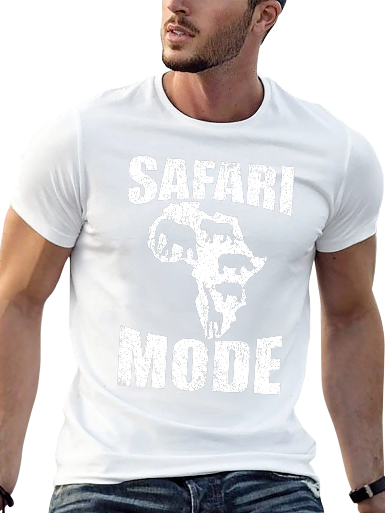 Safari Mode Graphic T-Shirt - Black Cotton Tee