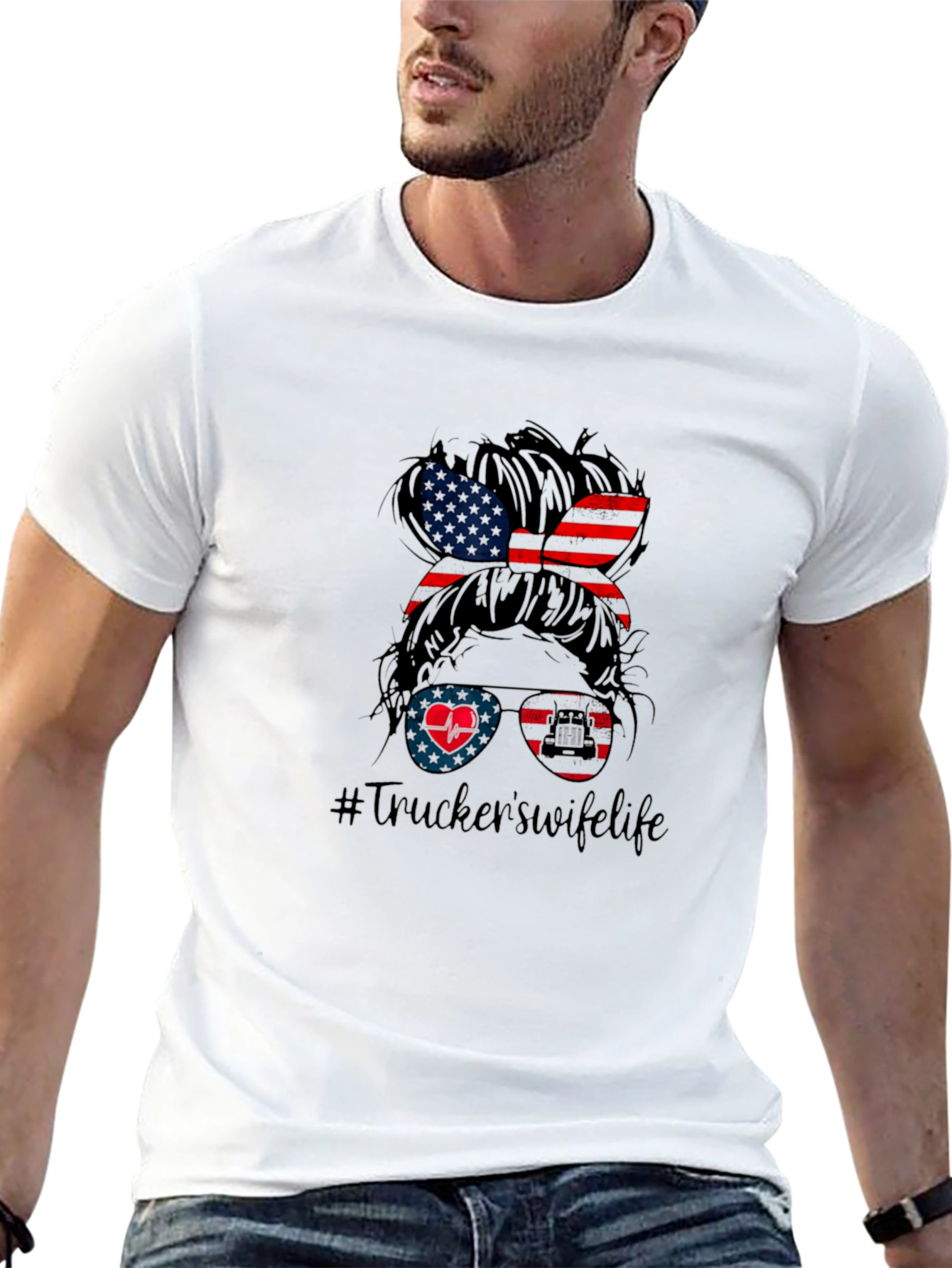 Truckers Wife Life Graphic Tee