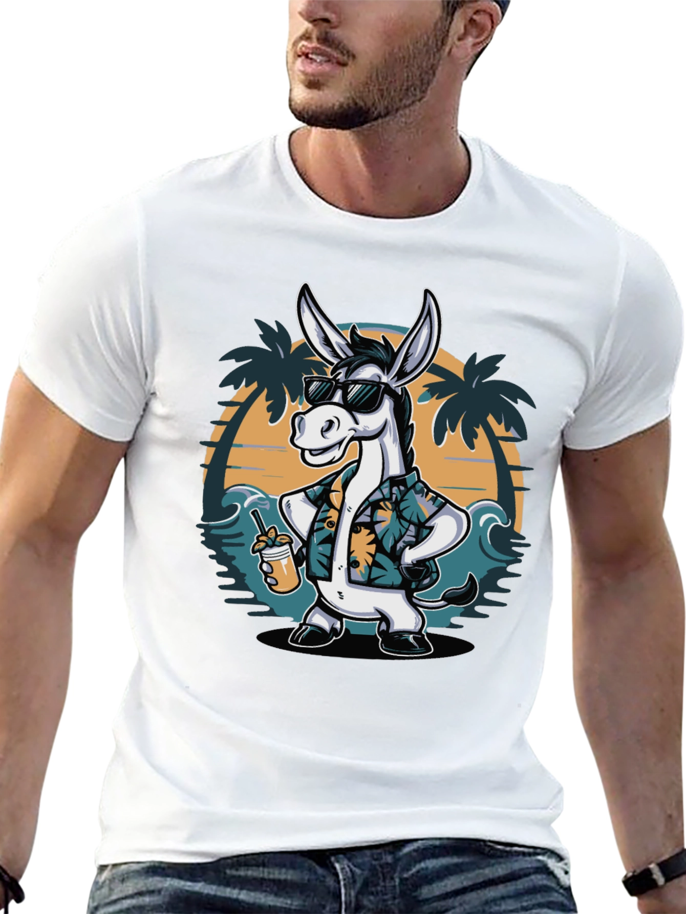 Tropical Donkey T-Shirt - Beach Vacation Ready!