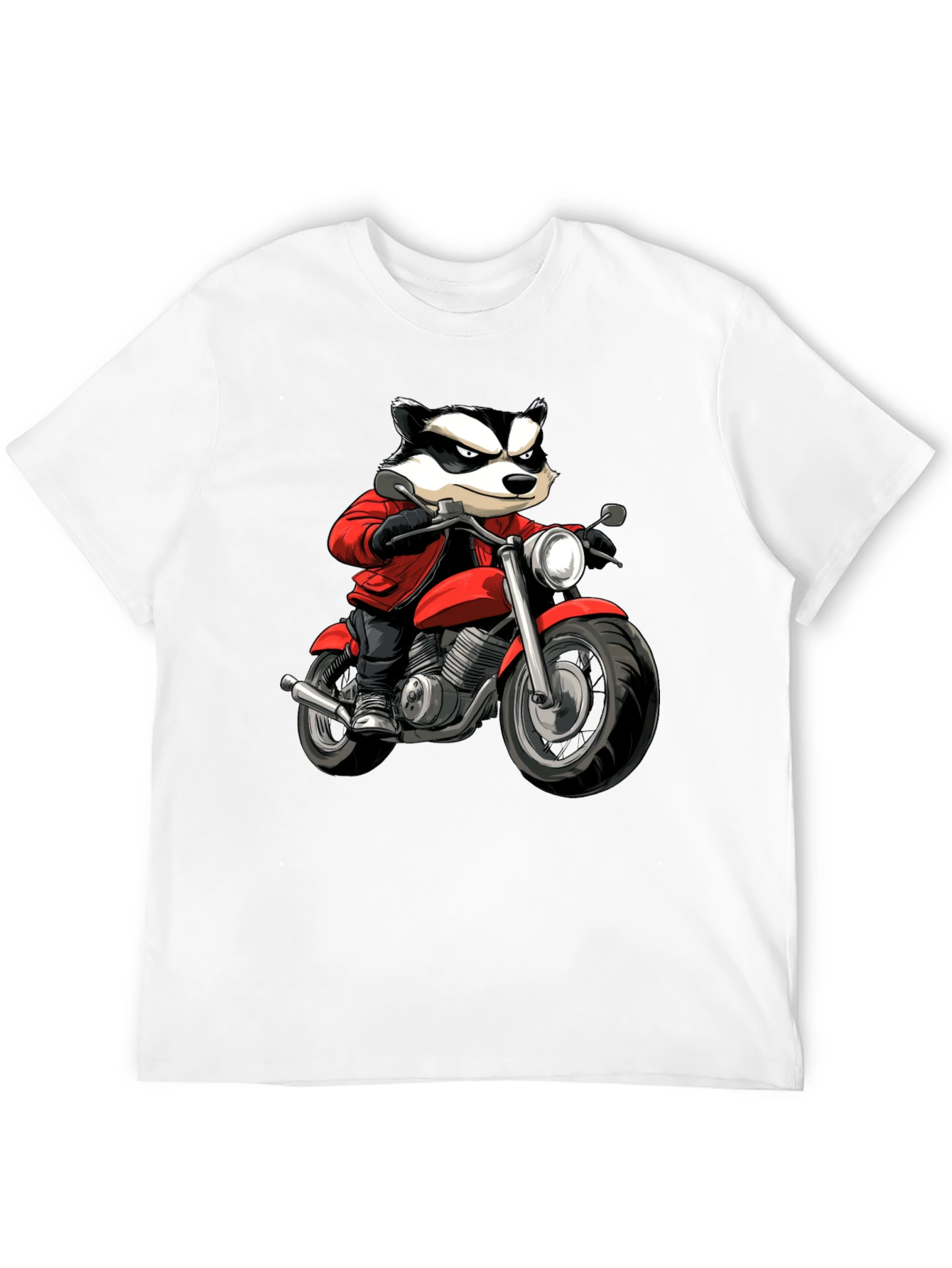 Badger Biker Graphic T-Shirt - Cool Cartoon Ride