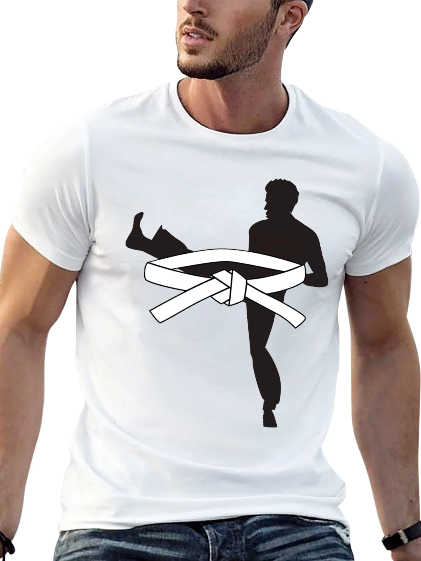 Karate Kick T-Shirt - Martial Arts White Belt Design