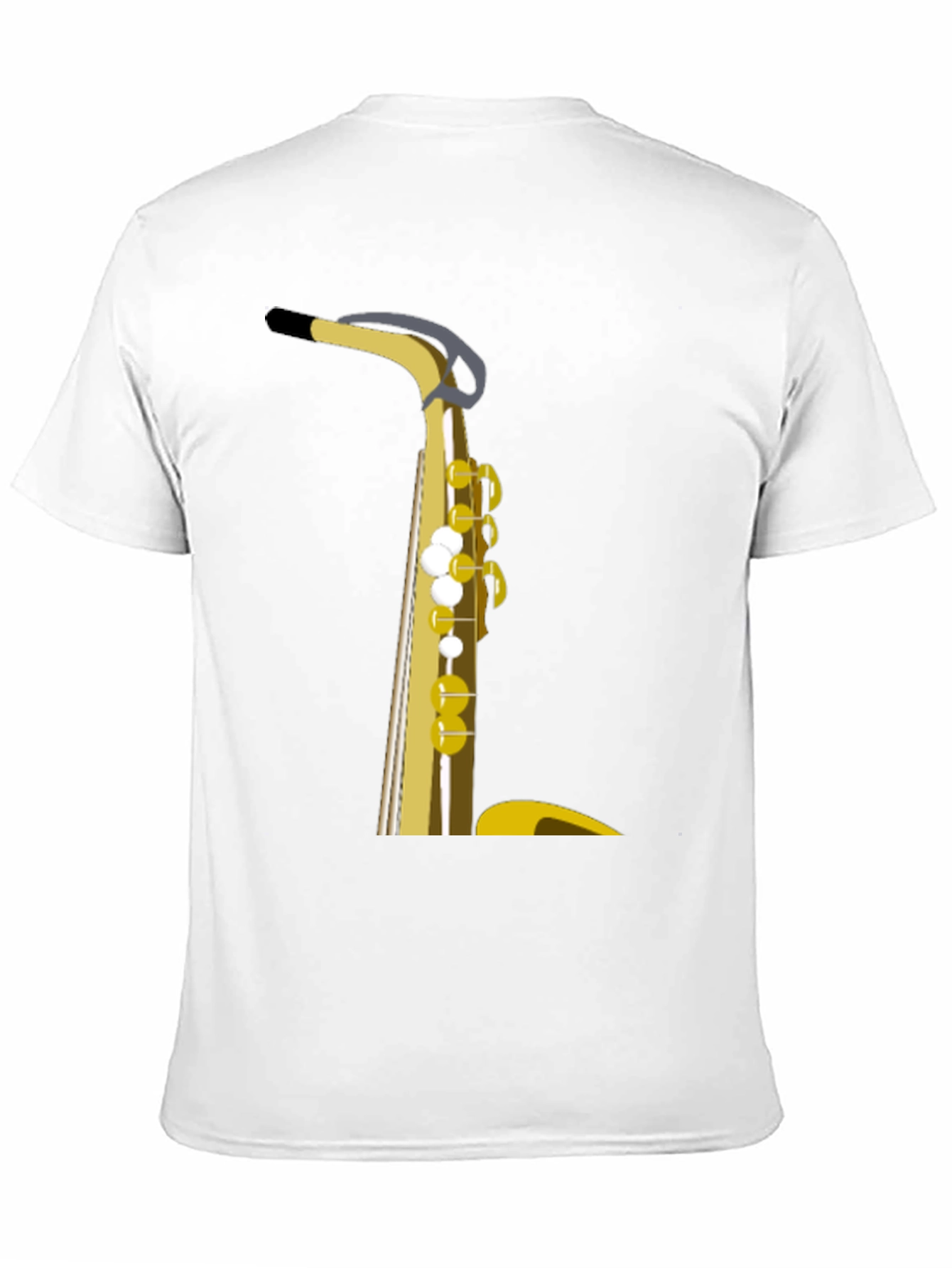 Saxophone Graphic Tee - Black Cotton Casual Wear