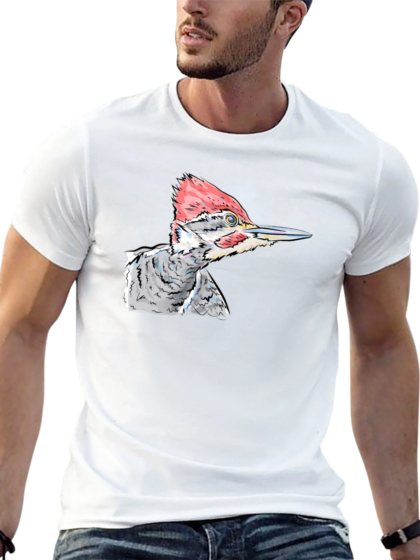 Woodpecker Graphic T-Shirt - Unique Bird Design