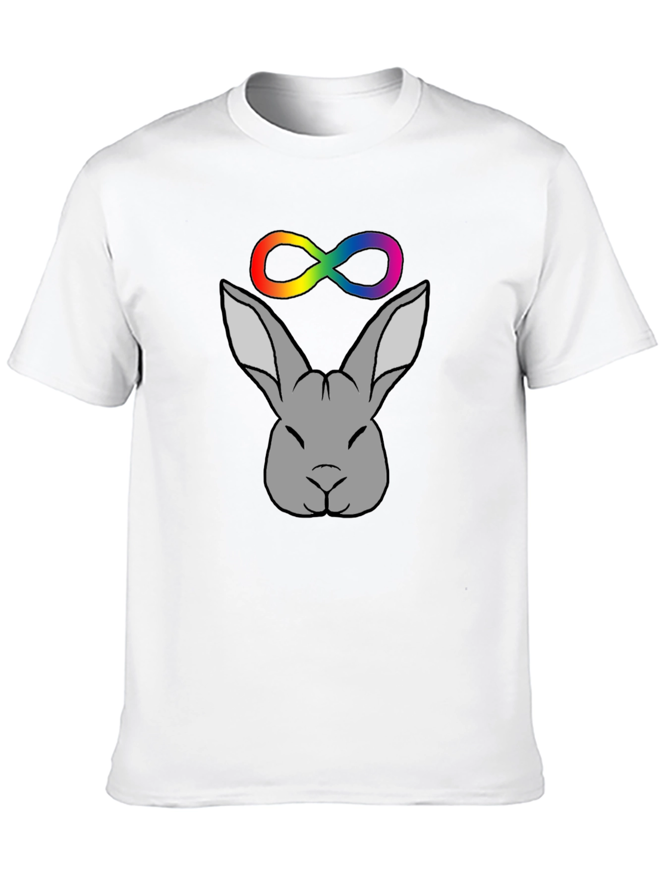 Rabbit Infinity Symbol Graphic Tee - Black Unisex T-Shirt