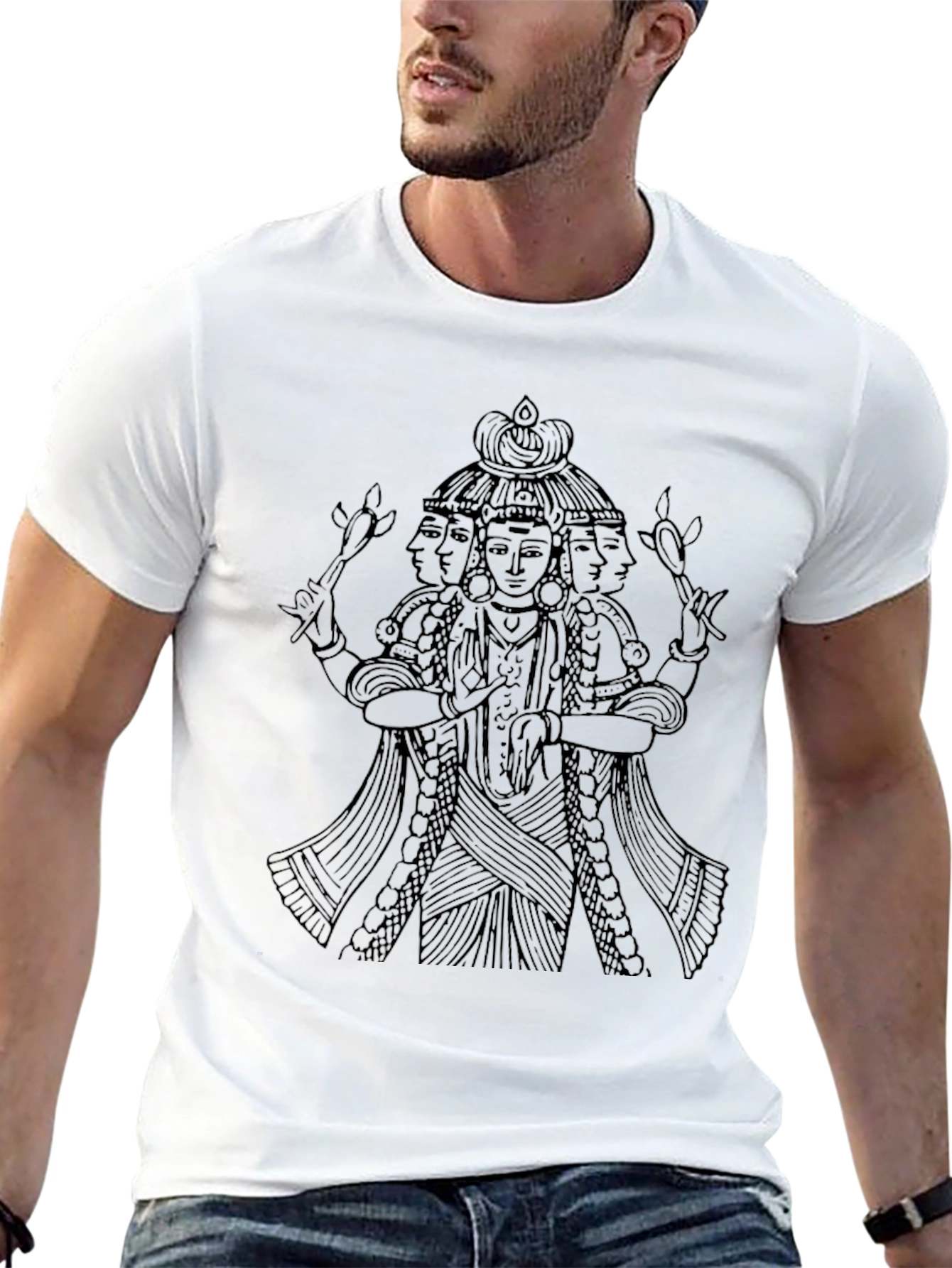 Brahma Graphic Tee - Unique Hindu God Design