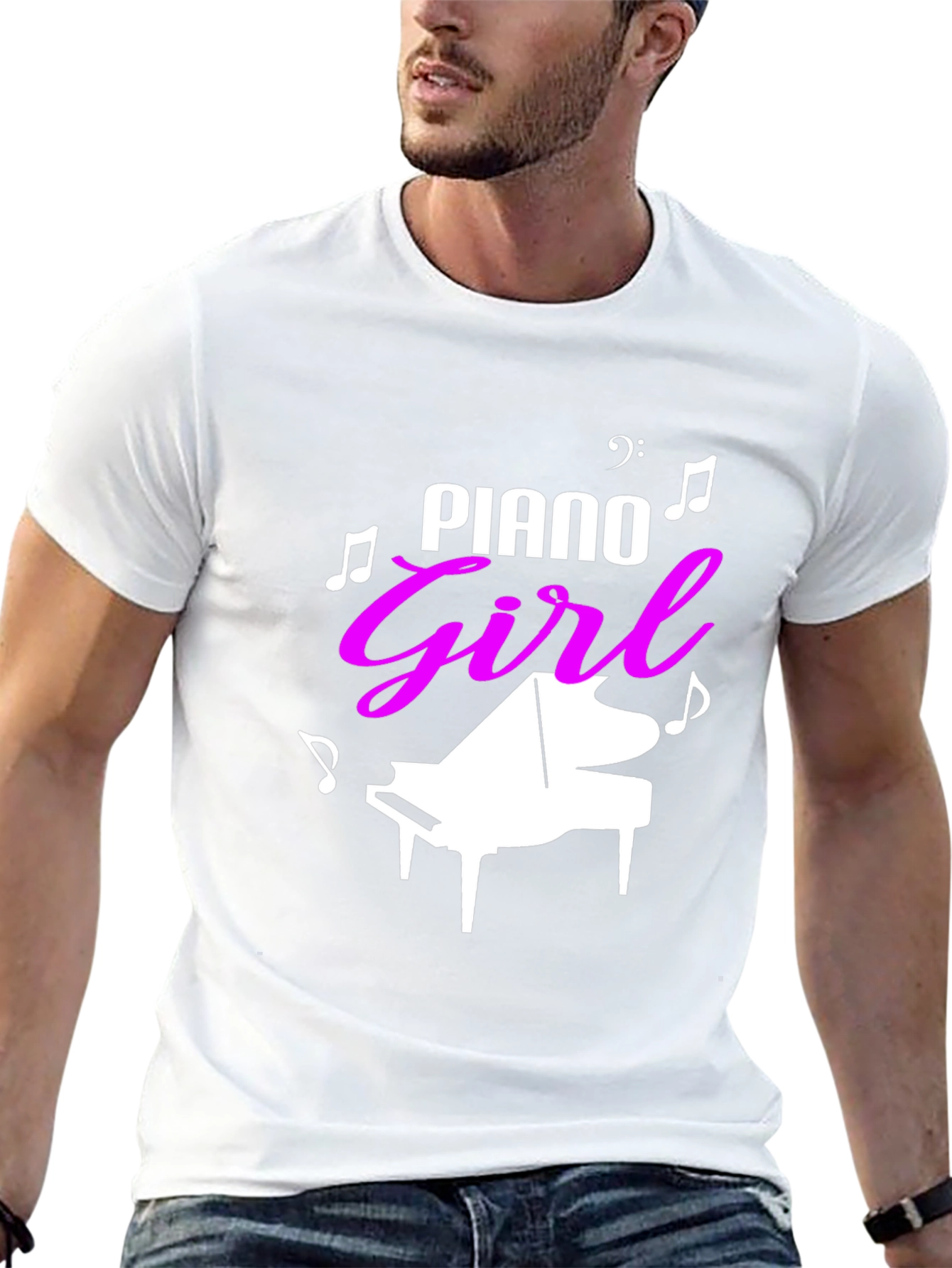 Piano Girl Graphic Tee - Music Lover Shirt