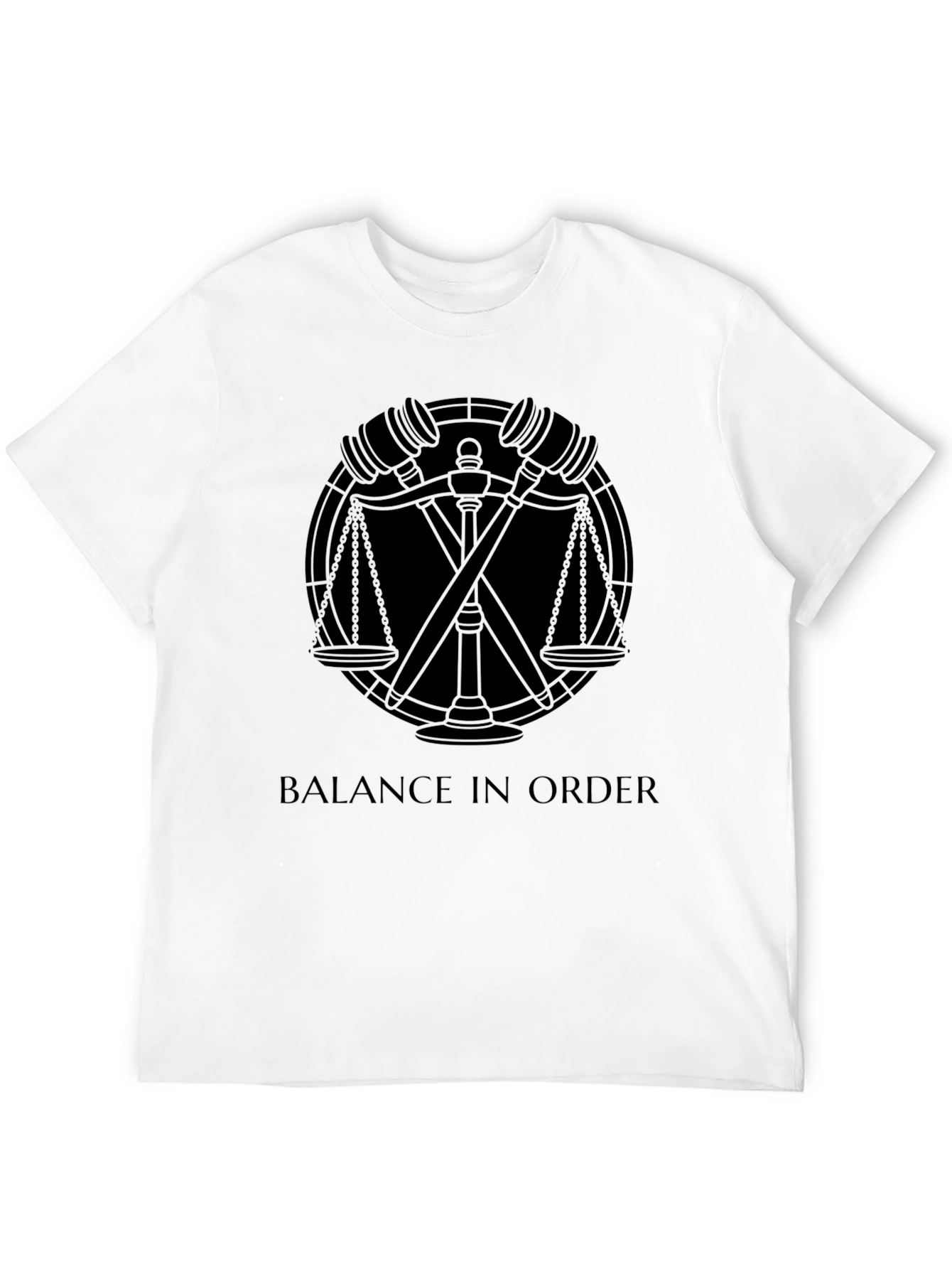 Balance in Order Black Graphic Tee
