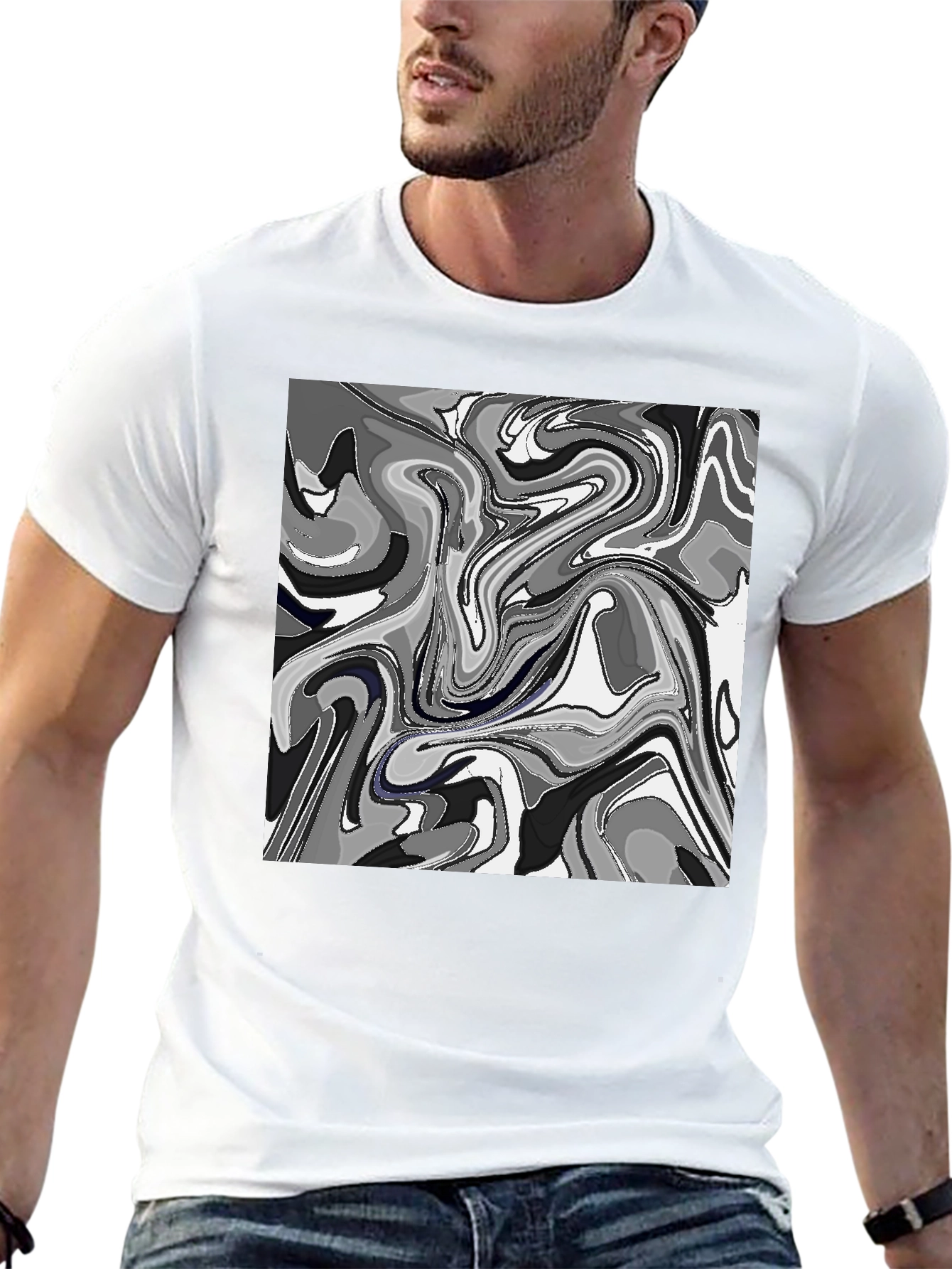 Abstract Art Mens Black T-Shirt