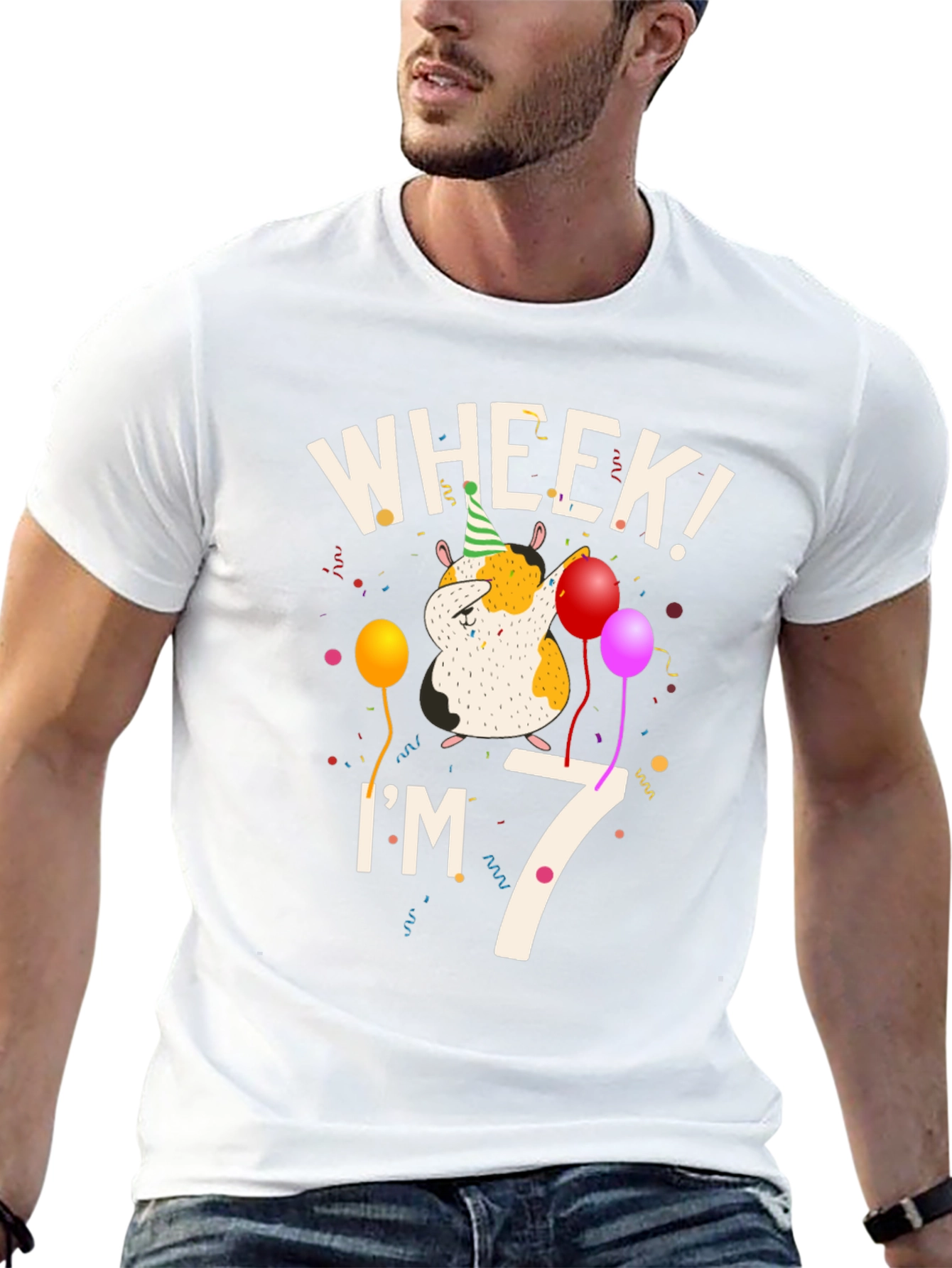 Wheek Im 7 Guinea Pig Birthday T-Shirt
