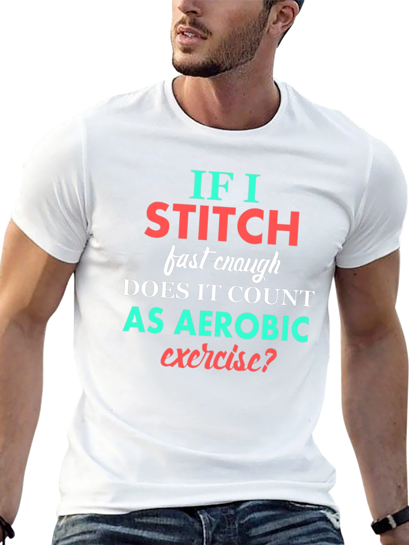 Funny Stitching Aerobic Exercise T-Shirt