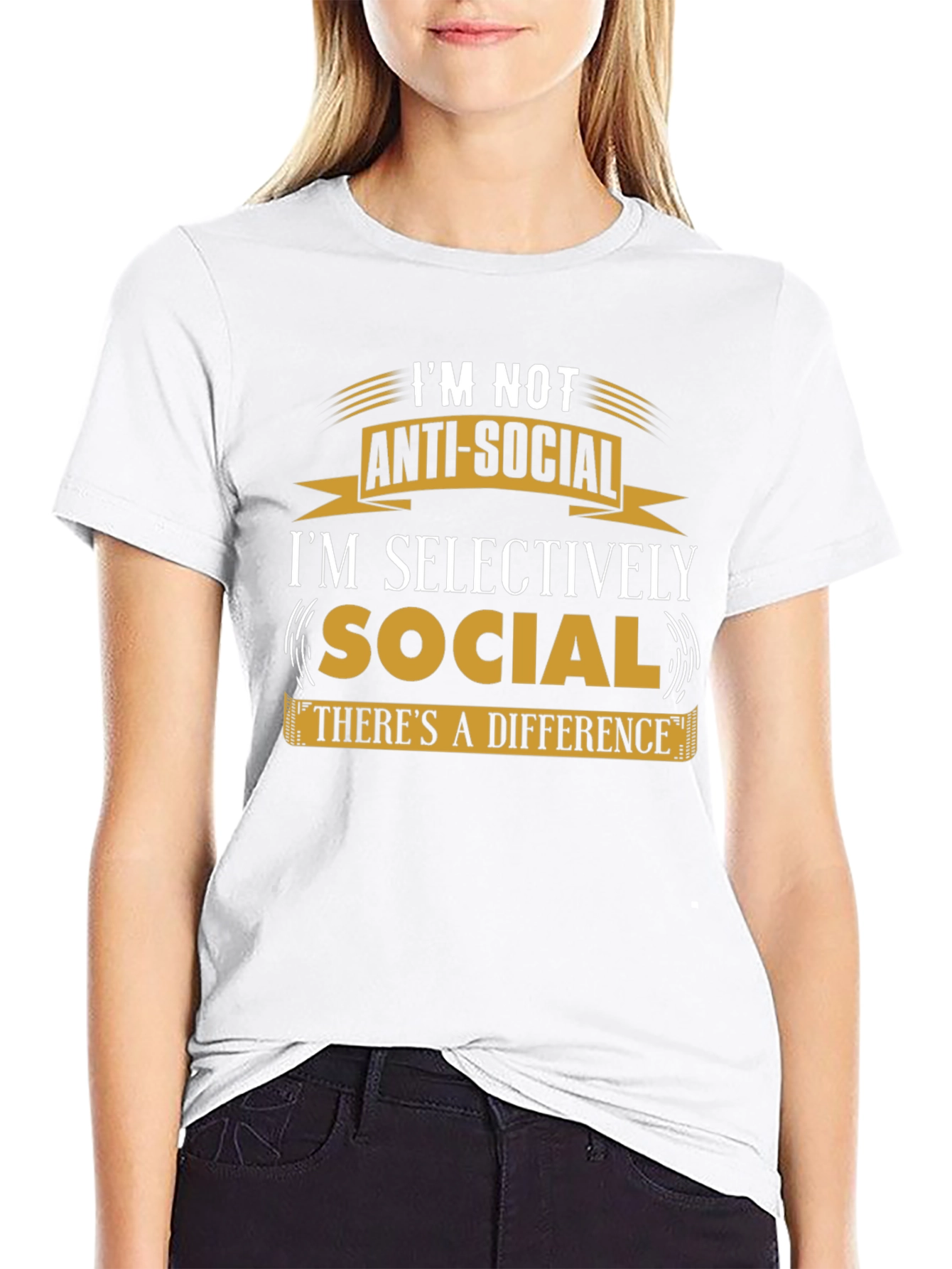 Im Not Anti-Social Mens Black T-Shirt