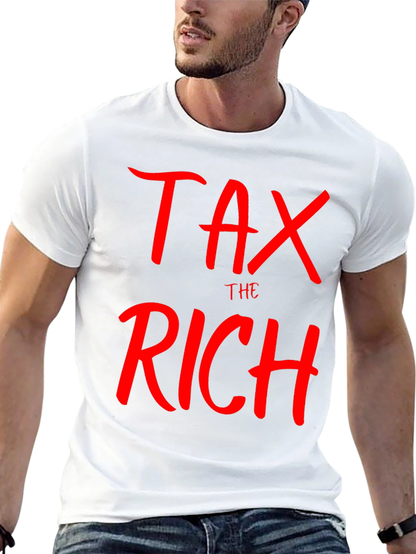 Tax the Rich Slogan Black T-Shirt