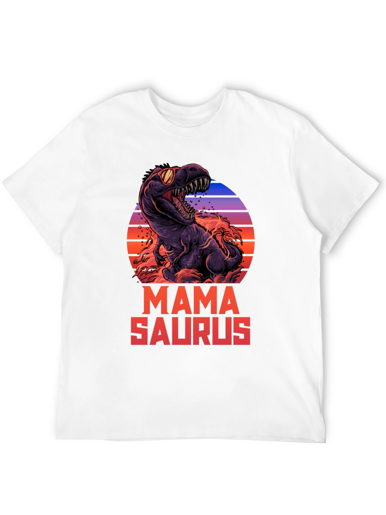 Mama Saurus Dinosaur Graphic T-Shirt