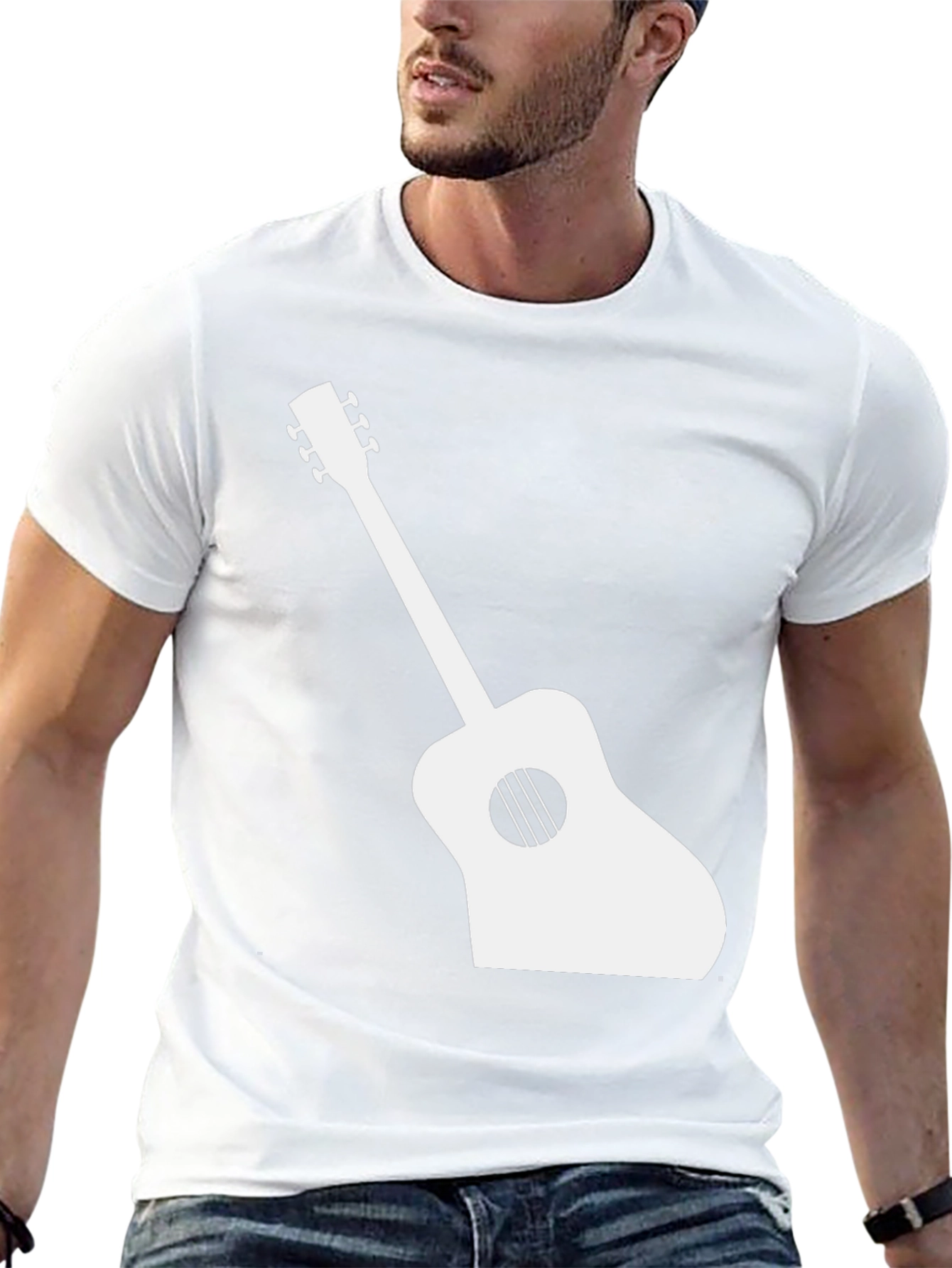 Guitar Graphic Tee - Black Casual T-Shirt