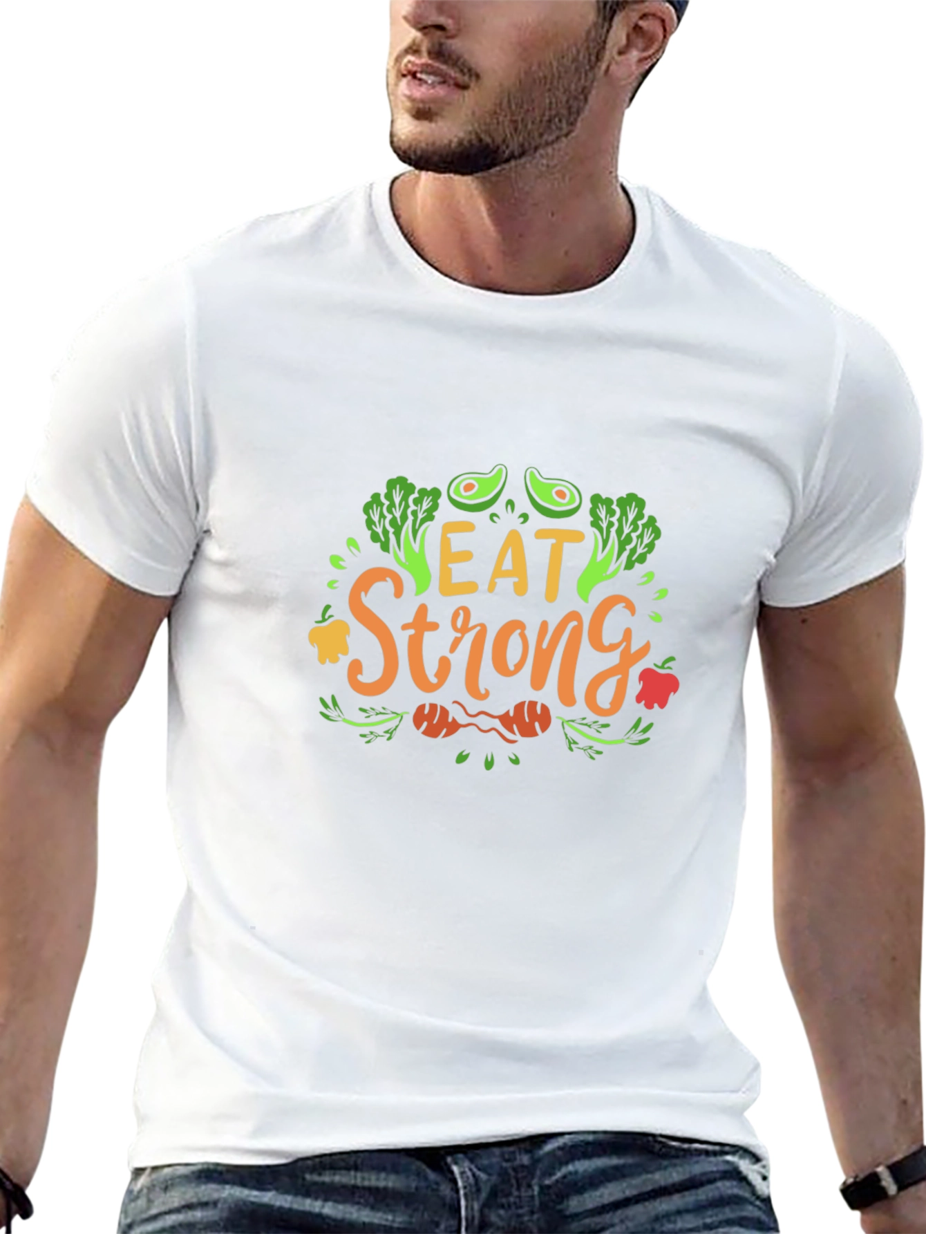 Eat Strong Vegan T-Shirt - Healthy Lifestyle Apparel