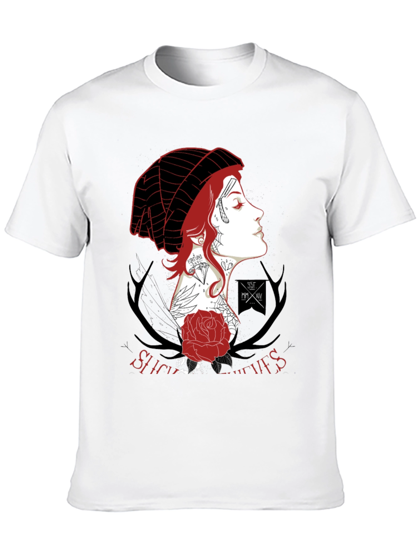 Edgy Graphic Print Tee - Dark Academia Aesthetic