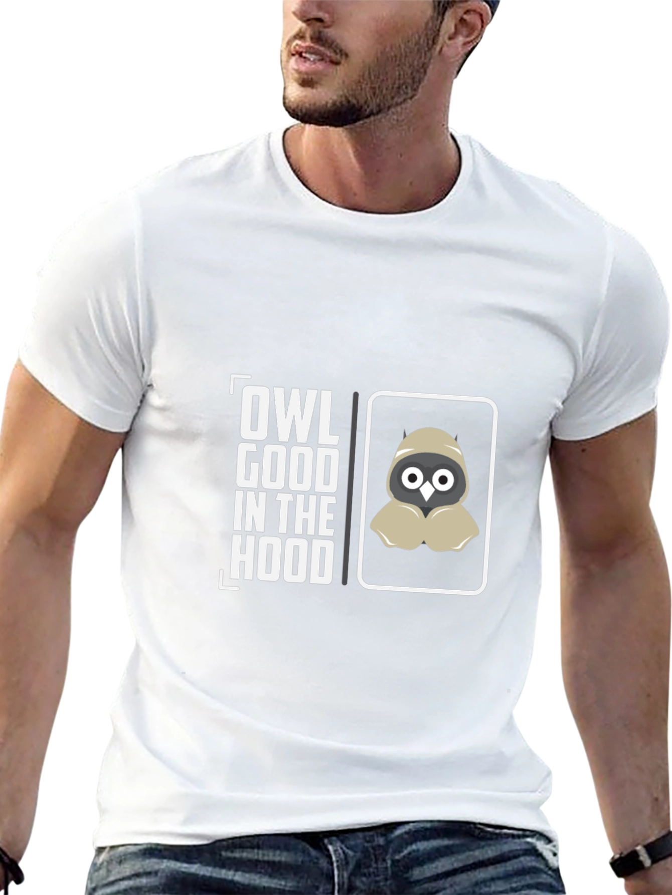 Owl Good in the Hood Black Graphic T-Shirt