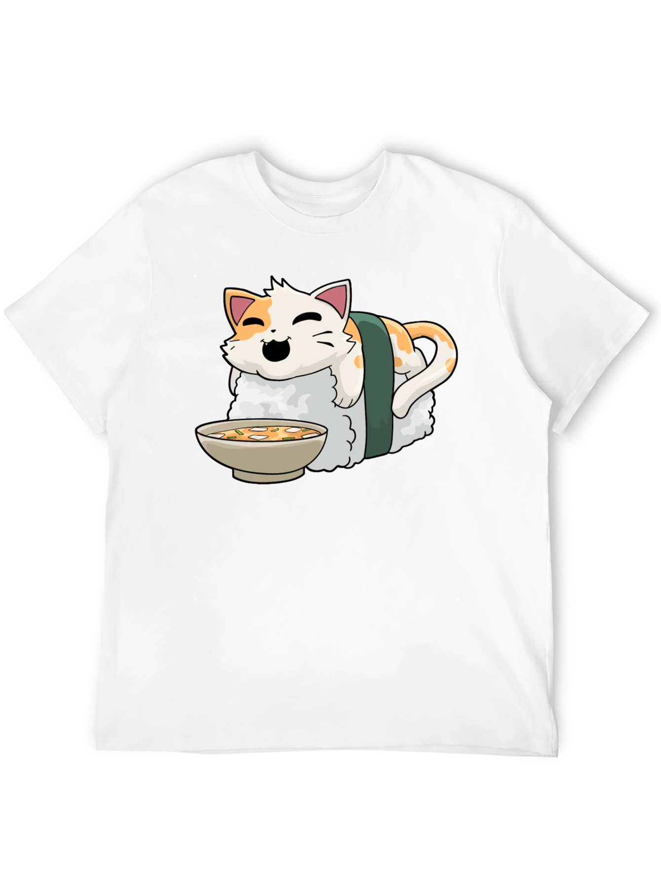 Sushi Cat Graphic T-Shirt - Cute Kawaii Style