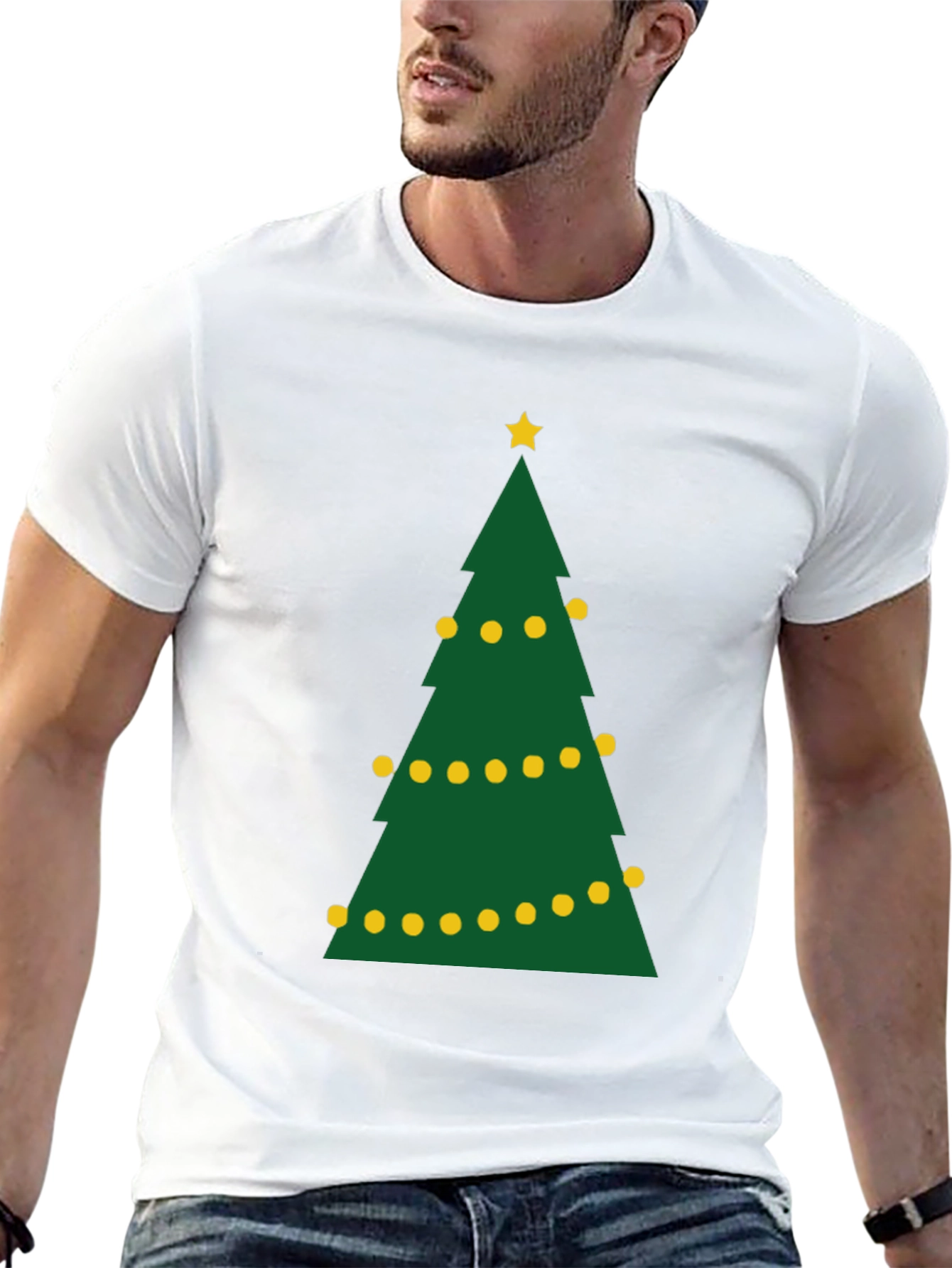 Festive Christmas Tree Graphic Tee - Holiday Apparel
