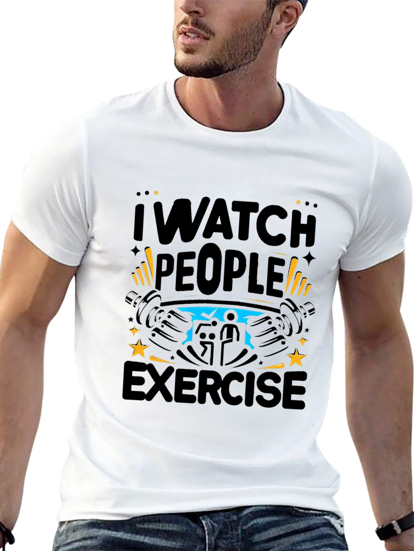 I Watch People Exercise Black T-Shirt