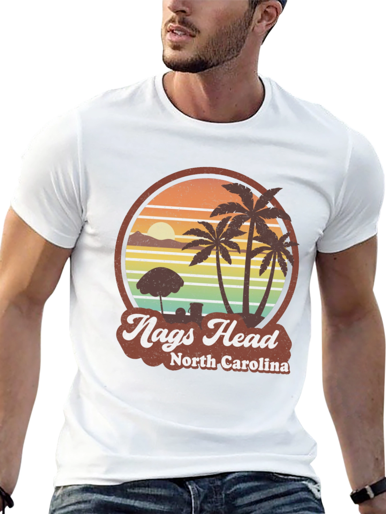 Nags Head North Carolina Retro Beach T-Shirt