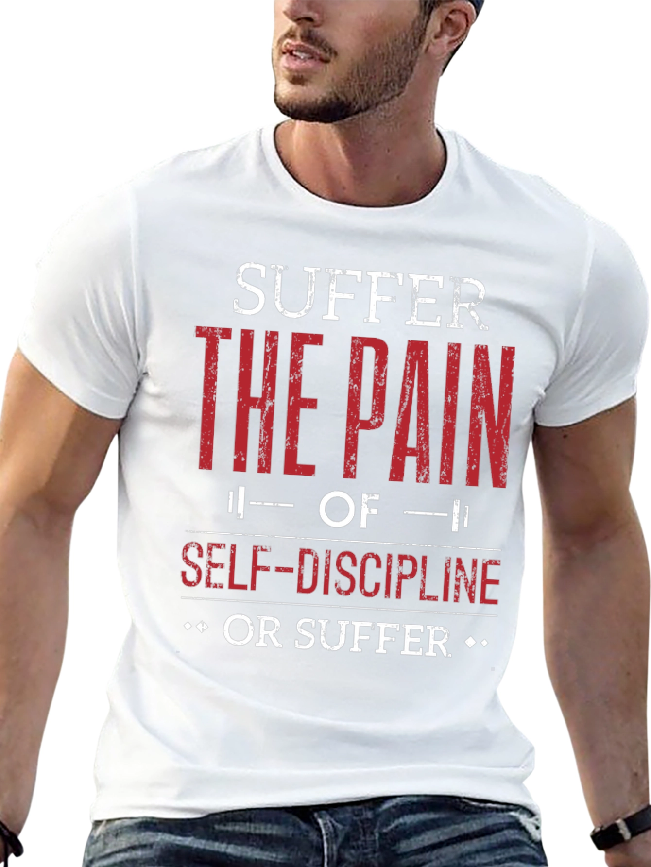 Suffer the Pain Motivational Graphic T-Shirt