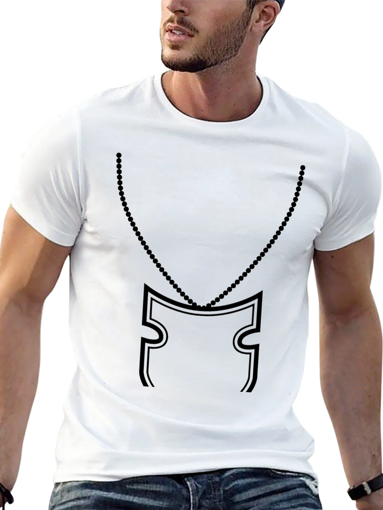Black Graphic Tee - Necklace Design