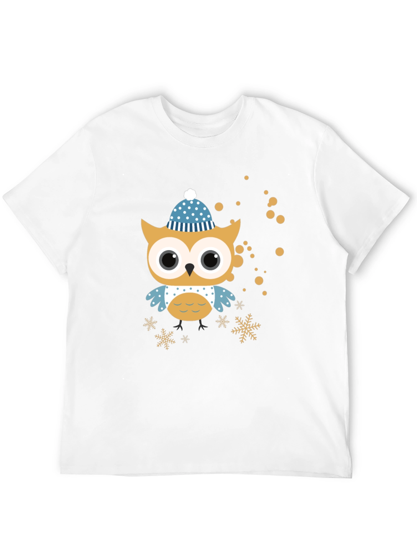 Festive Owl Graphic Tee - Winter Holiday Style
