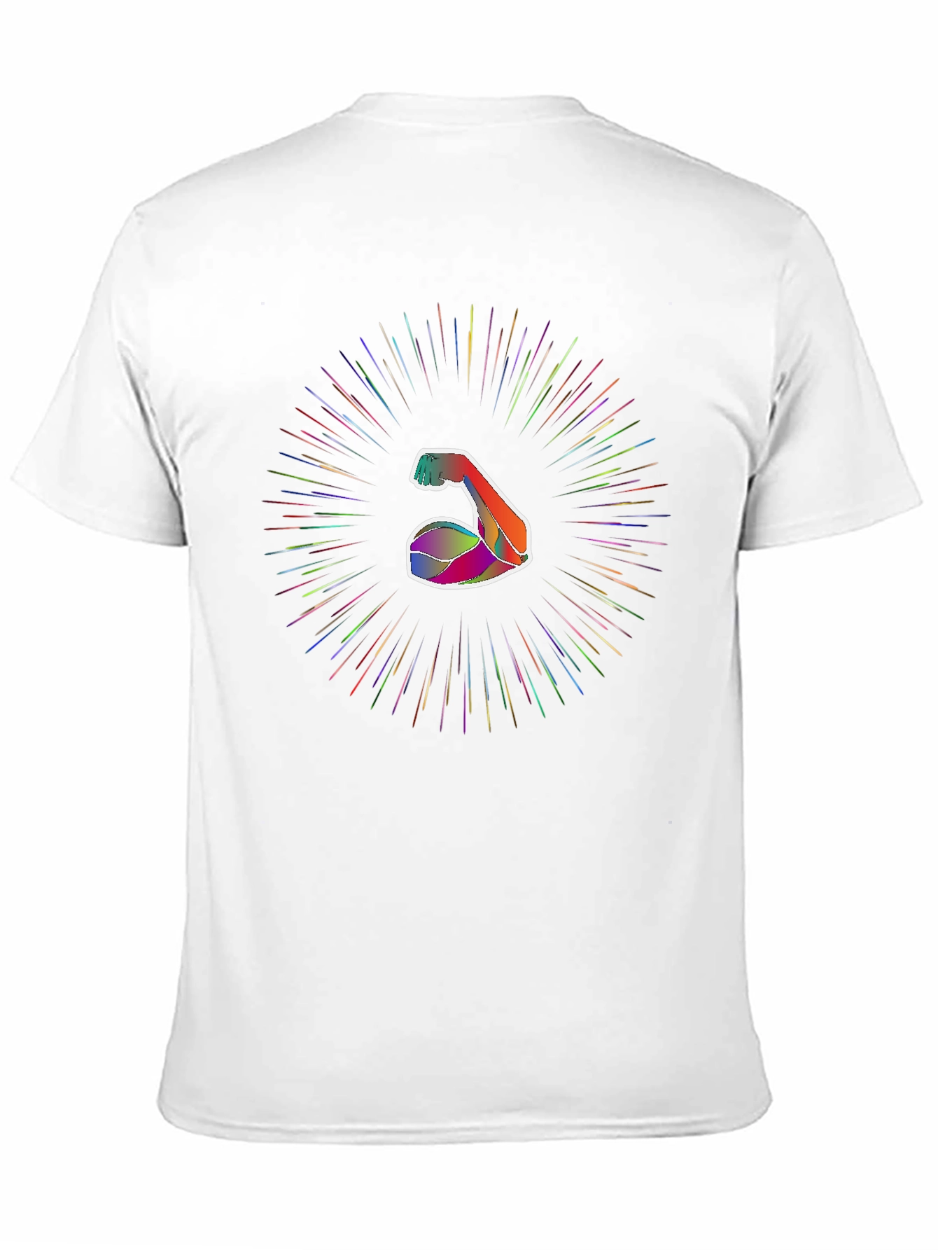 Rainbow Muscle Tee - Stylish Graphic Print Black T-Shirt